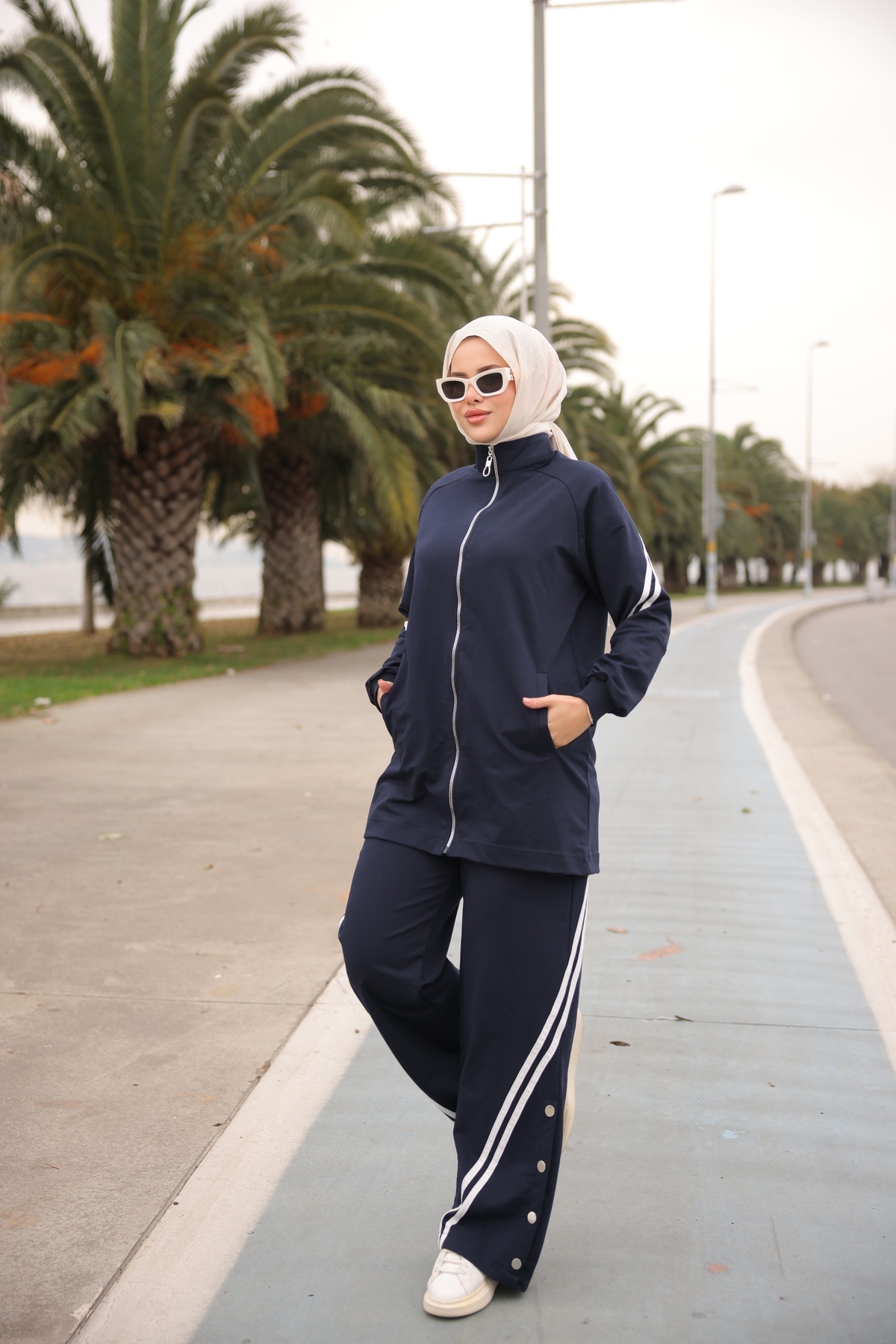 Ryzi Moda Tesettür Eşofman Spor Takımı Fermuarlı