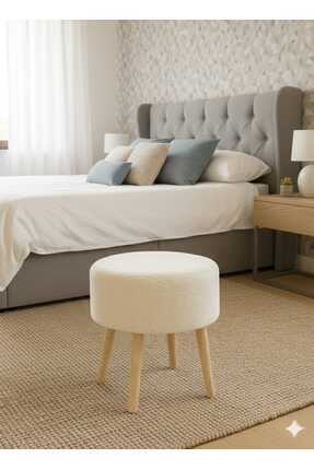 KRL yuvarlak balkon mutfak salon ayak uzatma puf