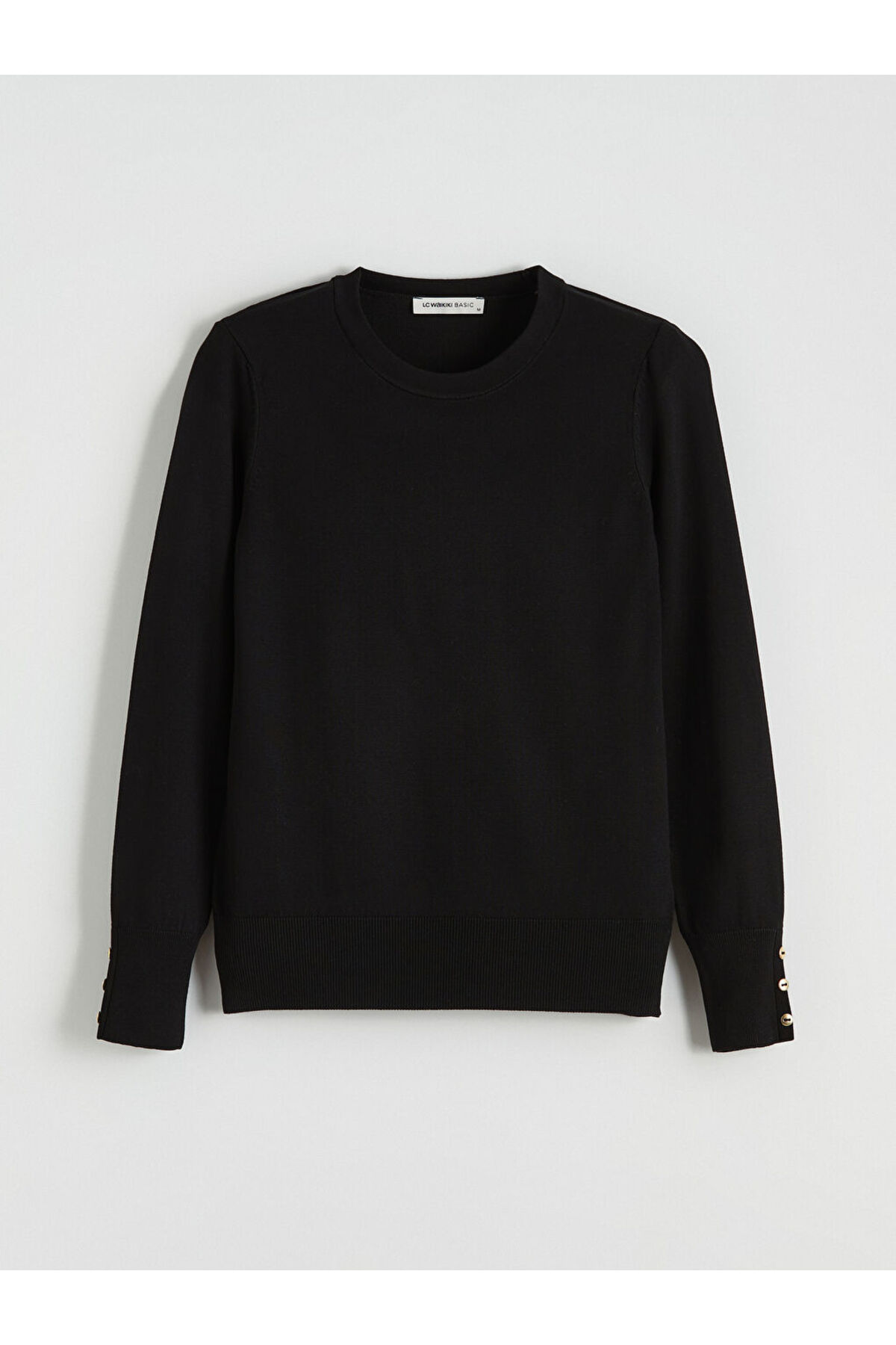 LC Waikiki LCWAIKIKI Classic Siyah Bisiklet Yaka Kadın Triko Kazak fotoğrafı 5 (önizleme)