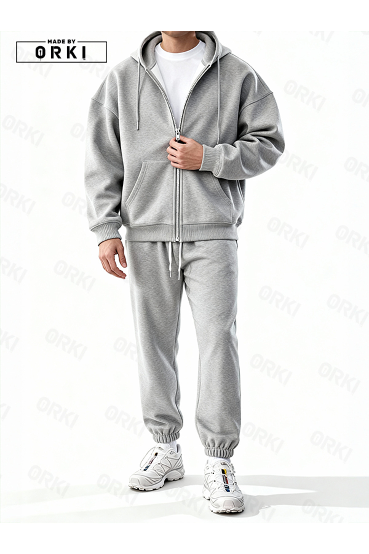 EFFRENATU  Unisex Oversize Kapüşonlu Fermuarlı Eşofman Takımı – Minimal Premium - Görsel 6