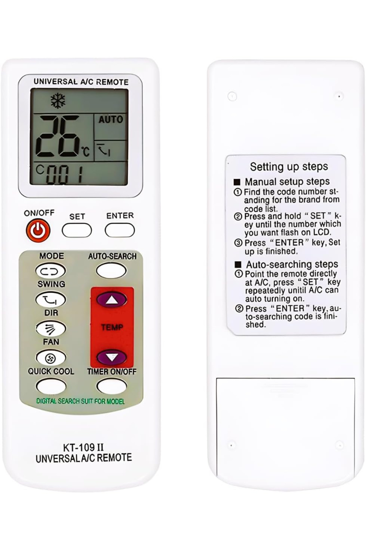 KT-109 II Universal A/C Remote Control with Auto-Search Function AE0-KT-109, one size