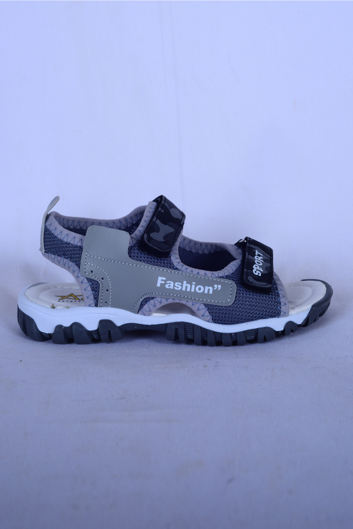 AYAKMOD Arzen 24-410F Bilekten Ve Ayaktan Cırtcırtlı Ortepedik Taban Gri Çocuk Sandalet