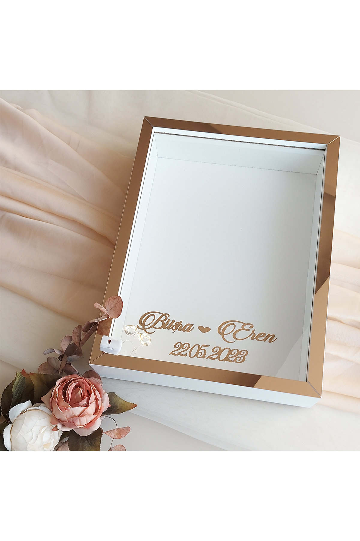 30x40 Cm Led Deep Design Rose Box Memory Frame! Mirror Frame!