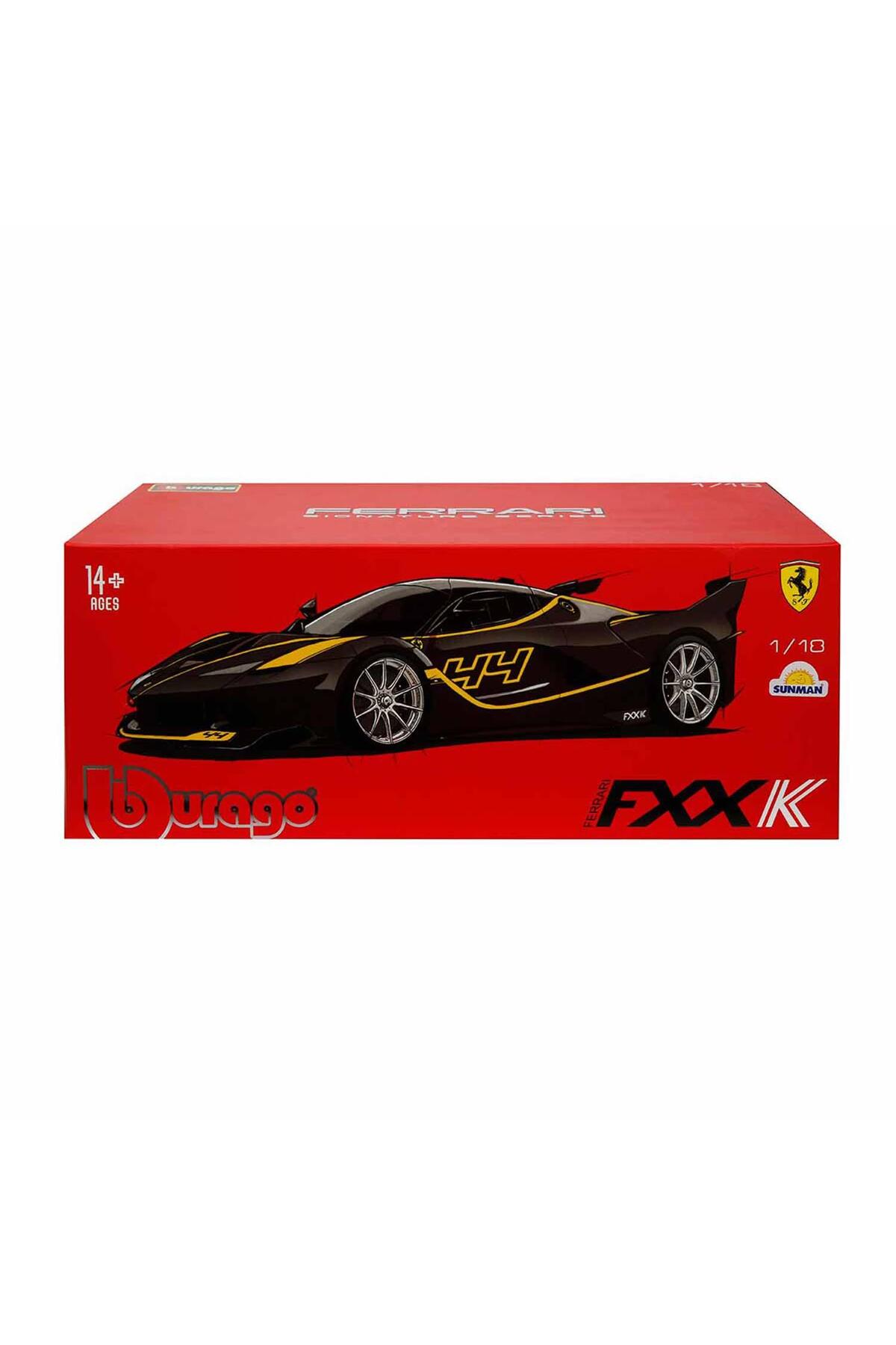 BBURAGO Signature Series 1/18 Ferrari FXX K Evo Siyah Sarı Diecast