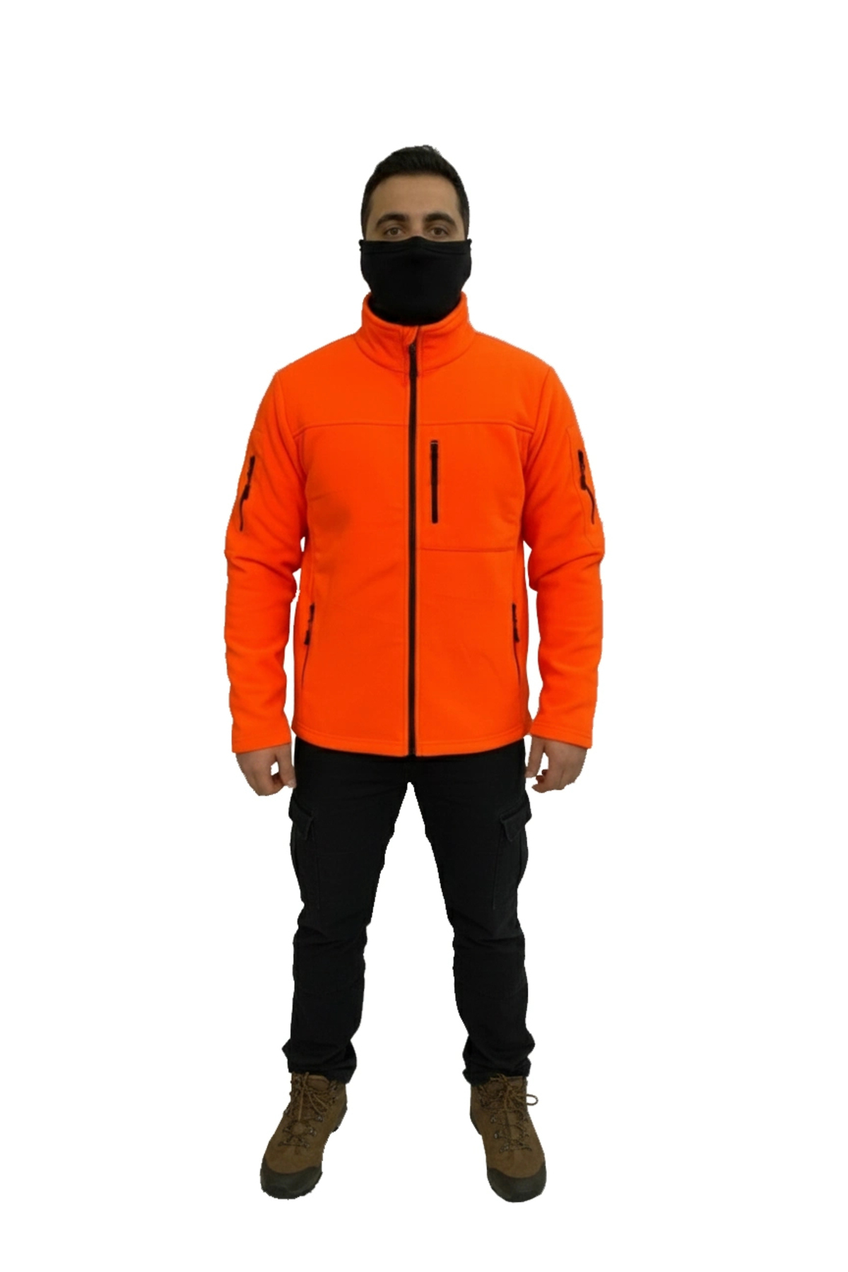 ORANGE TACTICAL FLEECE JACKET HUNTER 7 POCKET — نارنجی P506S9167 — تصویر 3 از 4
