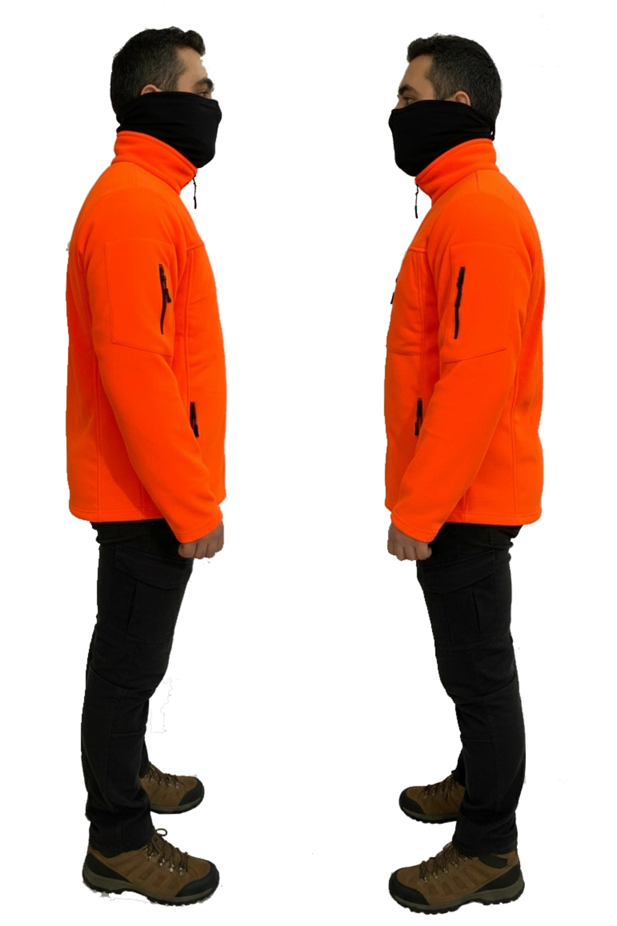 ORANGE TACTICAL FLEECE JACKET HUNTER 7 POCKET — نارنجی P506S9167 — تصویر 2 از 4