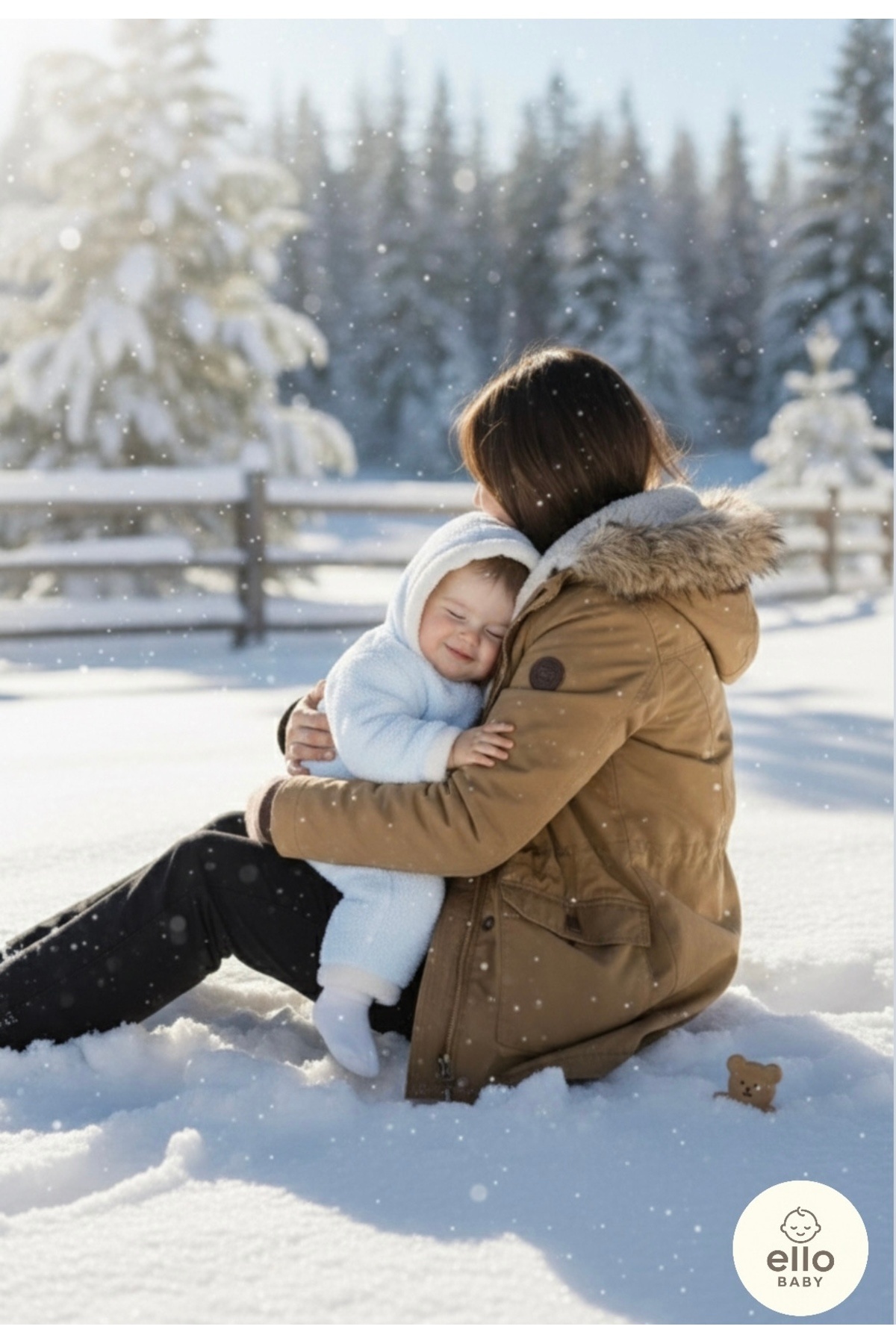 ELLO BABY Wellsoft Kışlık Peluş Kapüşonlu Bebek Tulumu (Mavi) fotoğrafı 5 (önizleme)