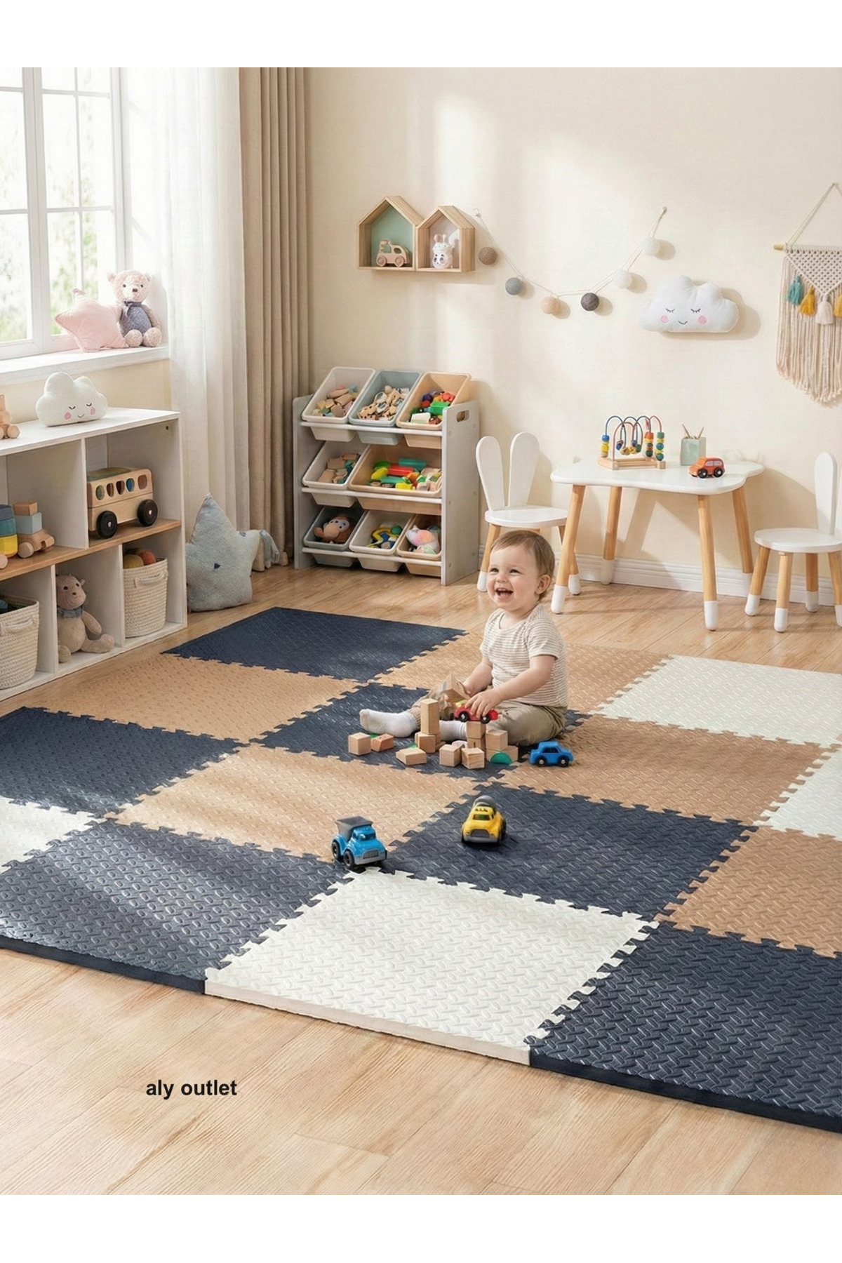 12 Pieces Premium 50x50 Puzzle Mat - 150x200 cm Installation Game Sports Mat Puzzle Carpet Tatami 15m