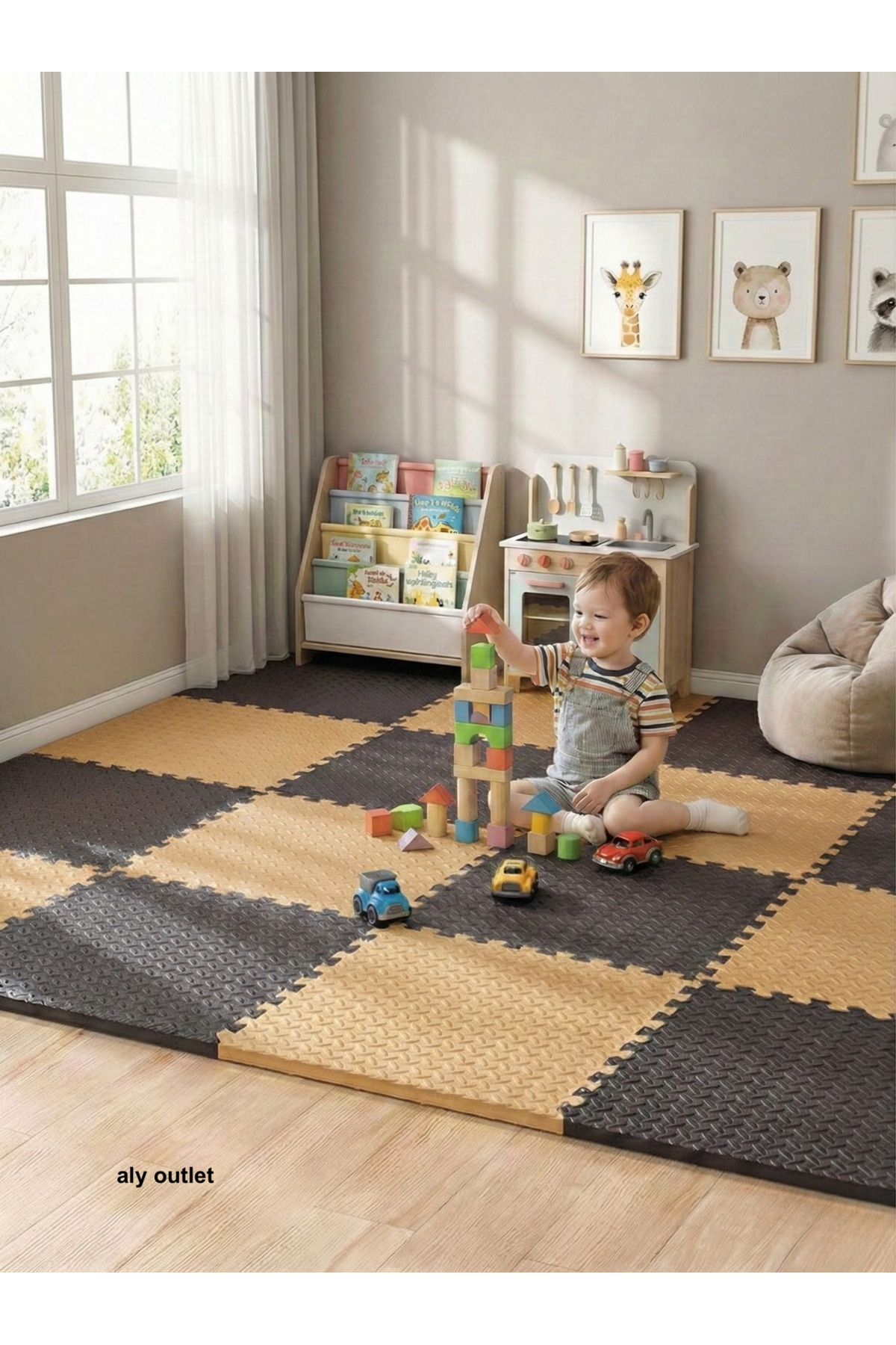 12 Pieces Premium 50x50 Puzzle Mat - 150x200 cm Installation Game Sports Mat Puzzle Carpet Tatami 15m