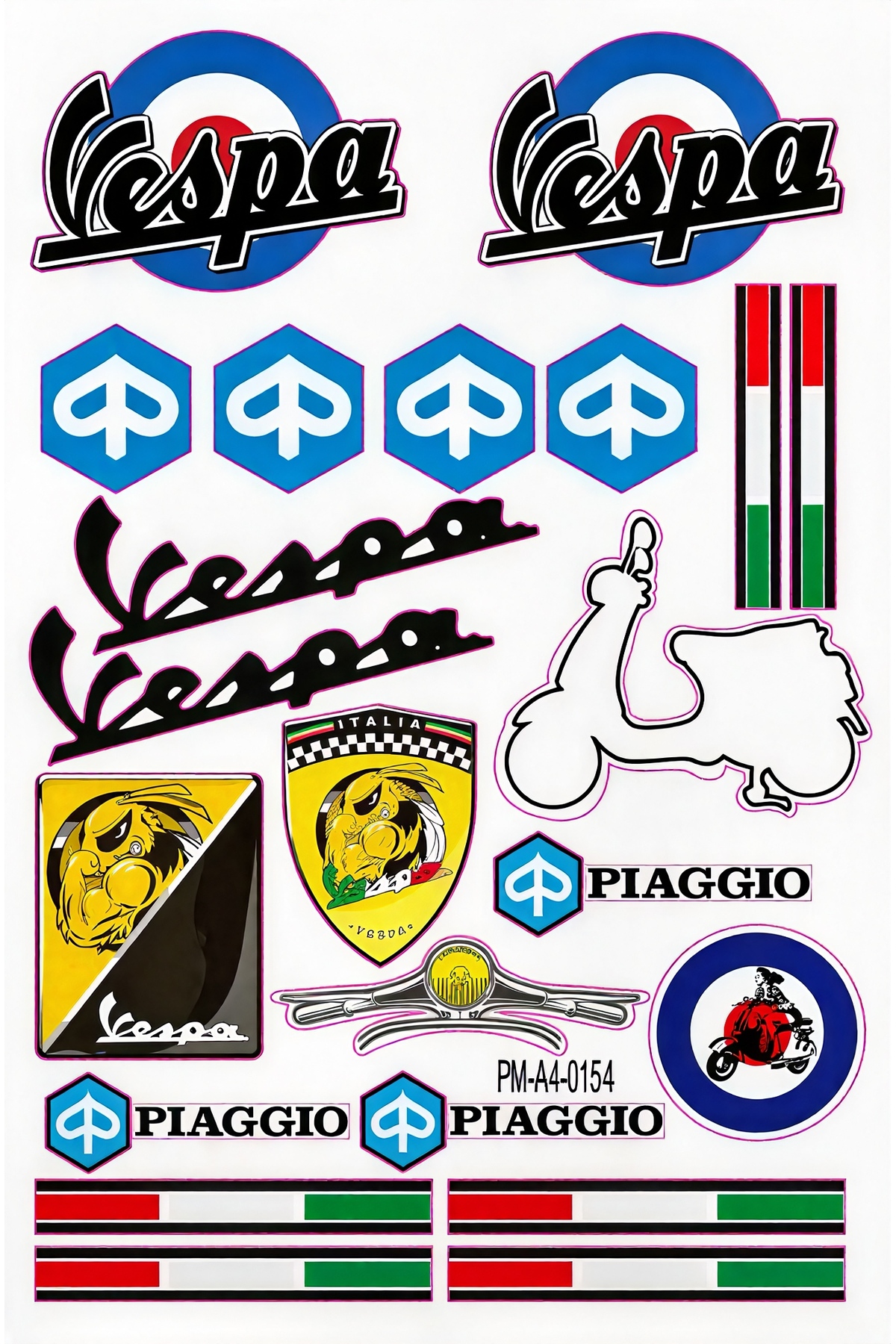 Limitless Design Scooter Sticker Seti – İtalyan Stil Retro Racing ...