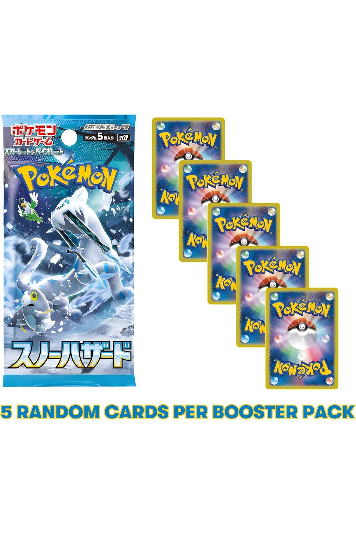 TOYFEST 1 Paket (5 Kart) Lisanslı Pokemon Snow Hazard Japonca