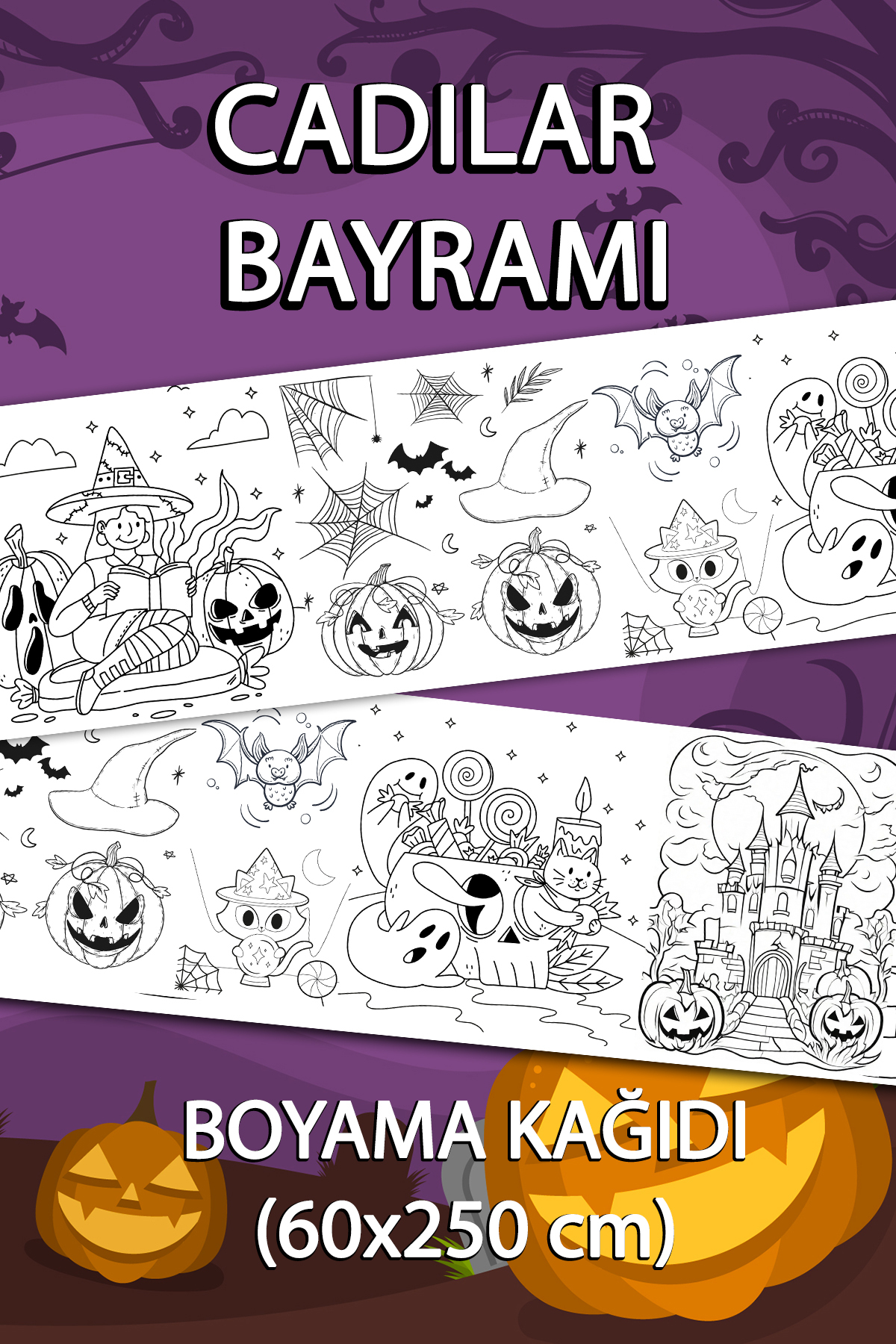 Jumbo Halloween Giant Coloring Paper 60cm x 250cm