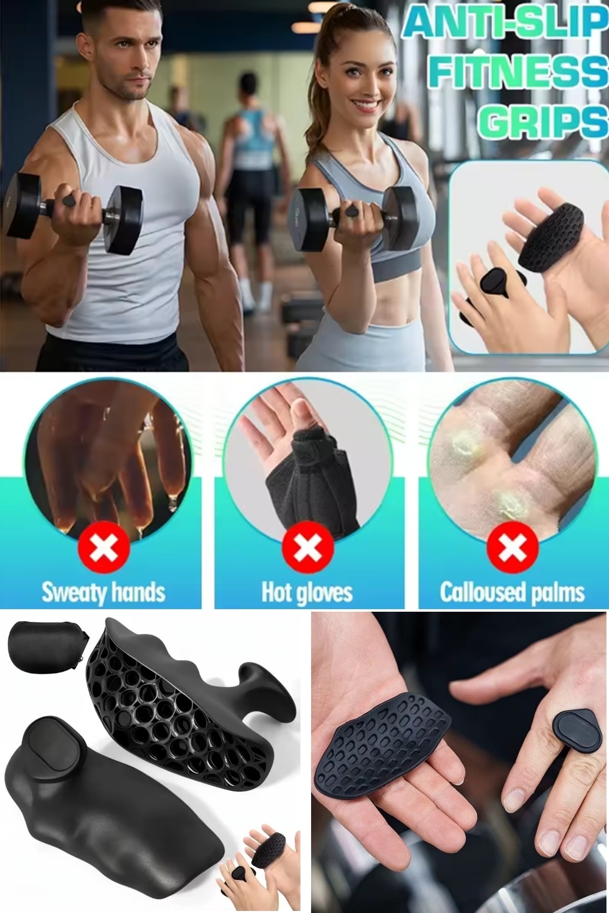 Kitchen Beauty 2 Adet Ağırlık Body Fıtness Pedi Avuç İçi Ağırlık Pedi Bar Kavrama Aparatı Terletmez Kaymaz