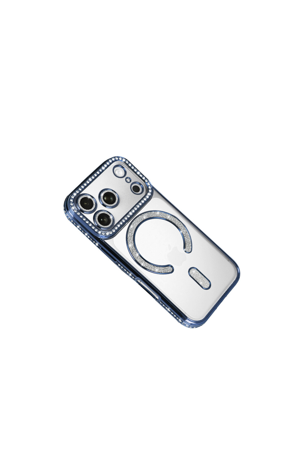 Apple iPhone 17 Pro Max İçin Uyumlu Parlak Taşlı Kamera Korumalı Magsafe Kılıf