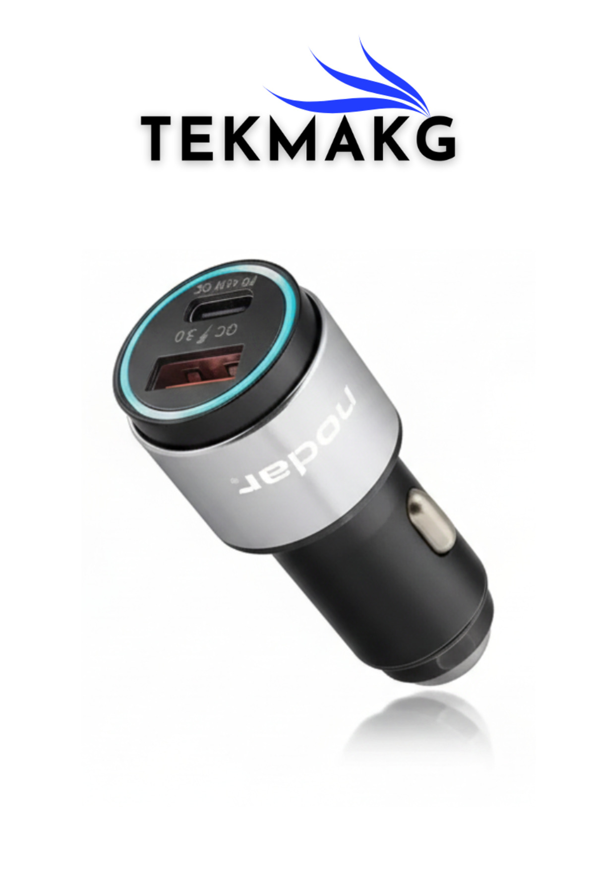 1076 45W Type-C Power Delivery (PD) + Quick Charge 3.0 Hızlı Araç Şarj Aleti Metal