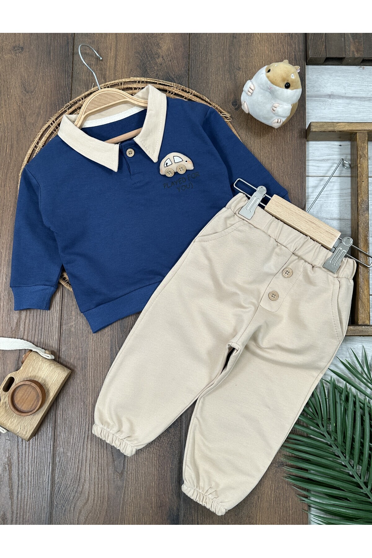 طقم مكون من قطعتين للأولاد الرضع/الأطفال بتصميم وا...