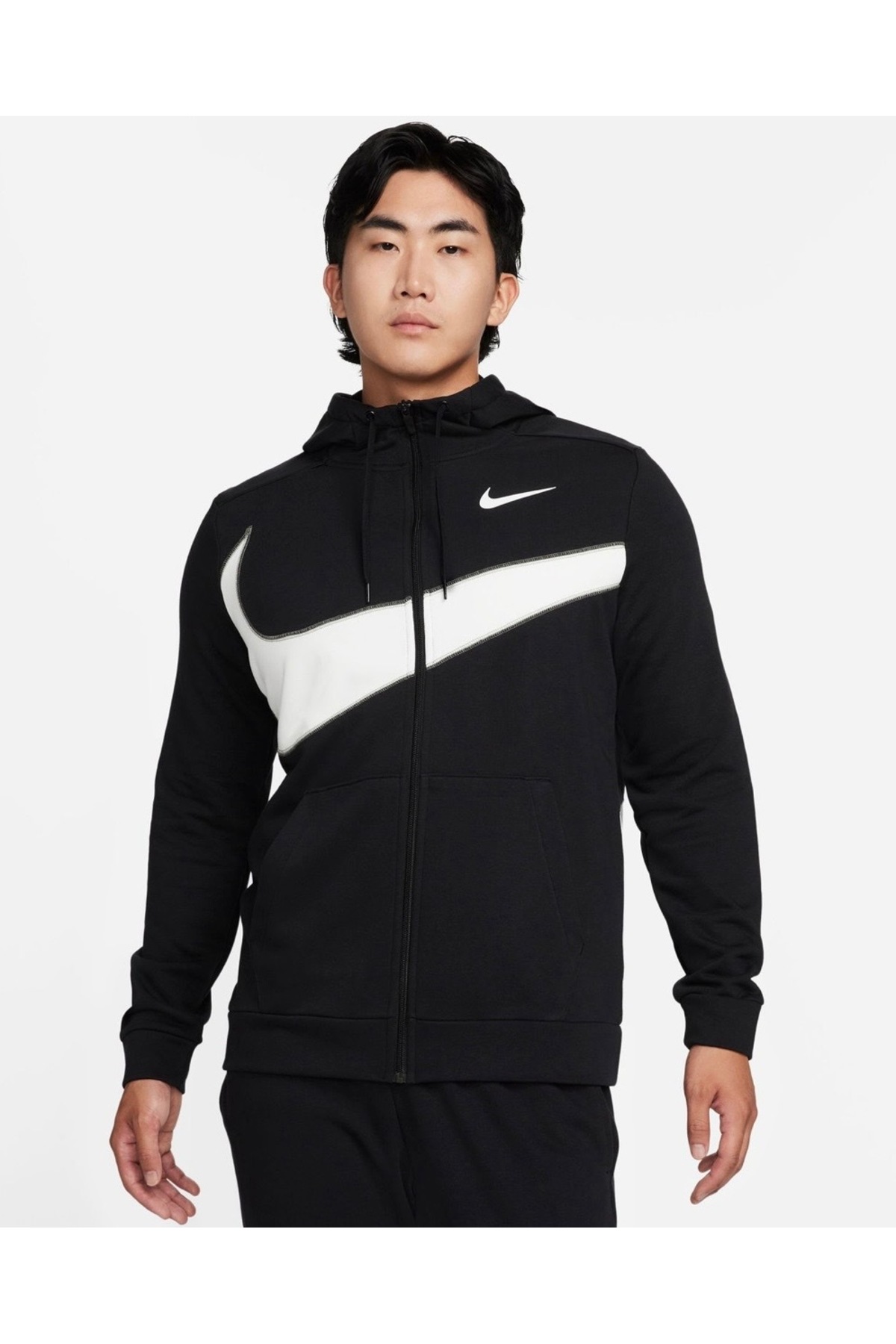 سویشرت مردانه مشکی انرژی با زیپ کامل و جنس پشم Dri-Fit نایکی سویشرت Nike