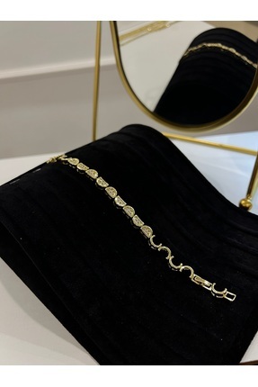 Ece Luxury Xuping Taşlı Yarım Ay Model Bileklik