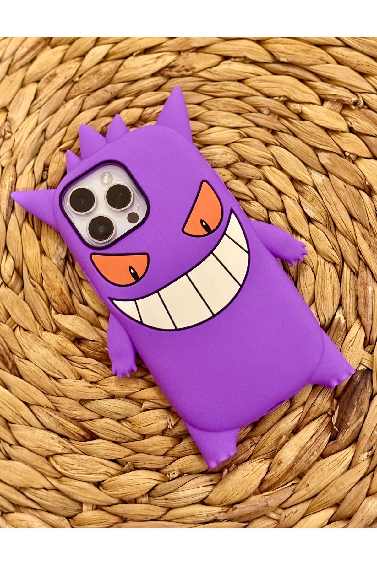 Iphone 14 Pro Max (6.7 inch) Compatible Pokemon Gengar Pattern Soft Dough Silicone Luxury Case Cover