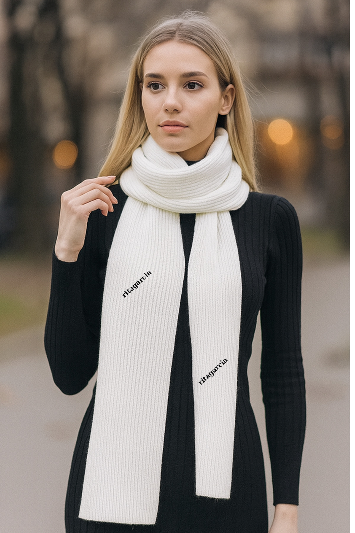 Ritagarcia Selanik Kadın Örgü Atkı - Uzun Kalın Kışlık Unisex görsel 7