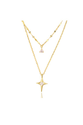 Masaliko İkili Kutup Yıldızı Gümüş Kolye – MS3864 | 925 Ayar, Altın Kaplama, ...