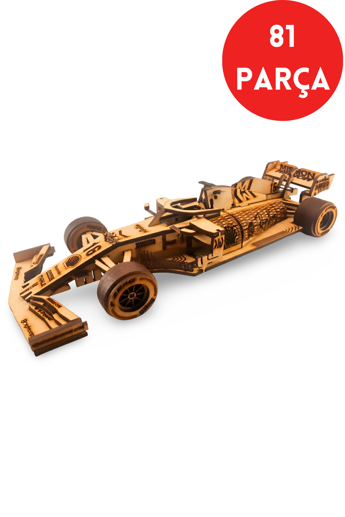 ALGWOOD Ferrari SF1000 F1 Ahşap Maket Kiti- Lazer Kesim Dekoratif Model Araba-Ferrari SF1000 Dekoratif Maket