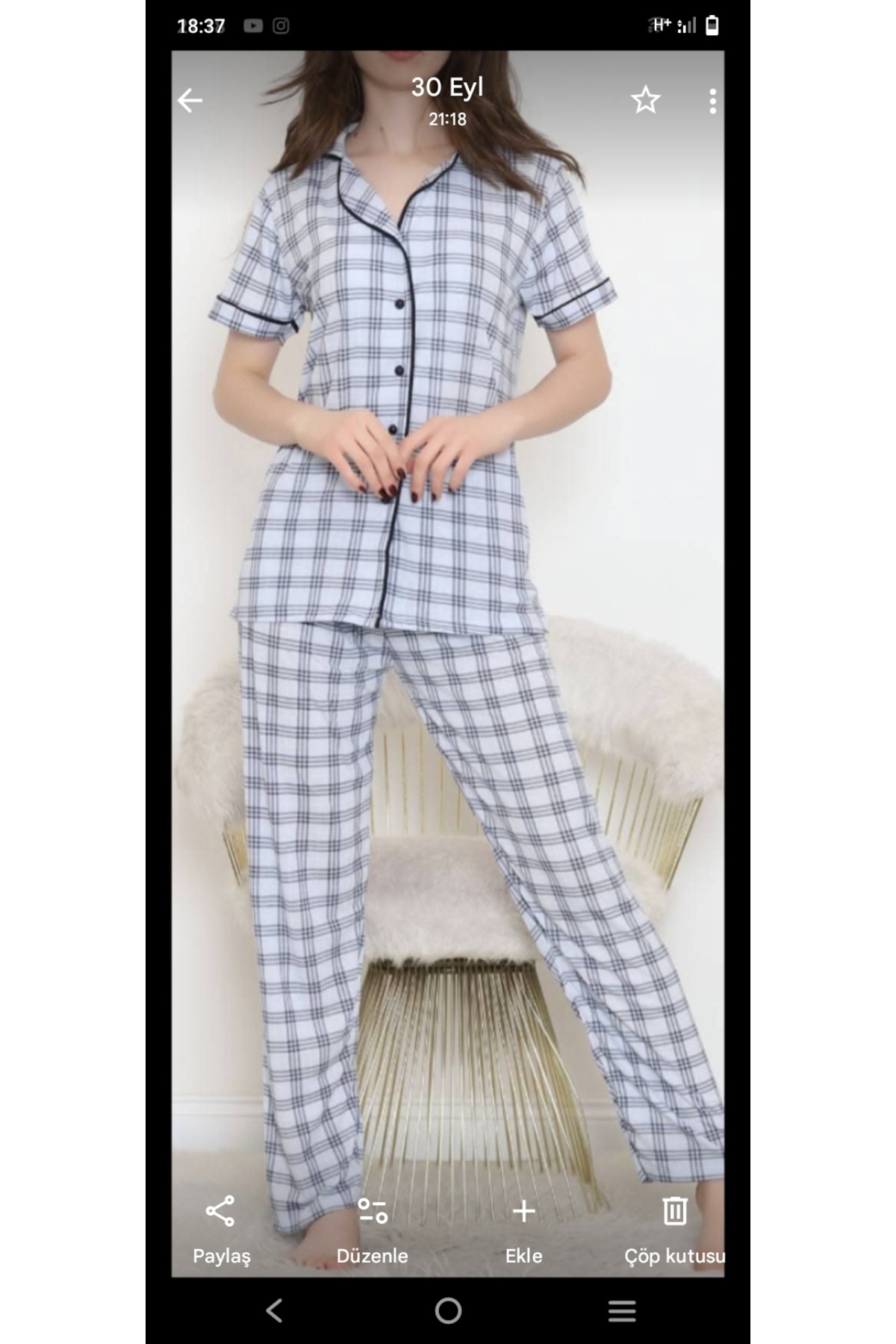 Butik Battal beden gecelik takımı