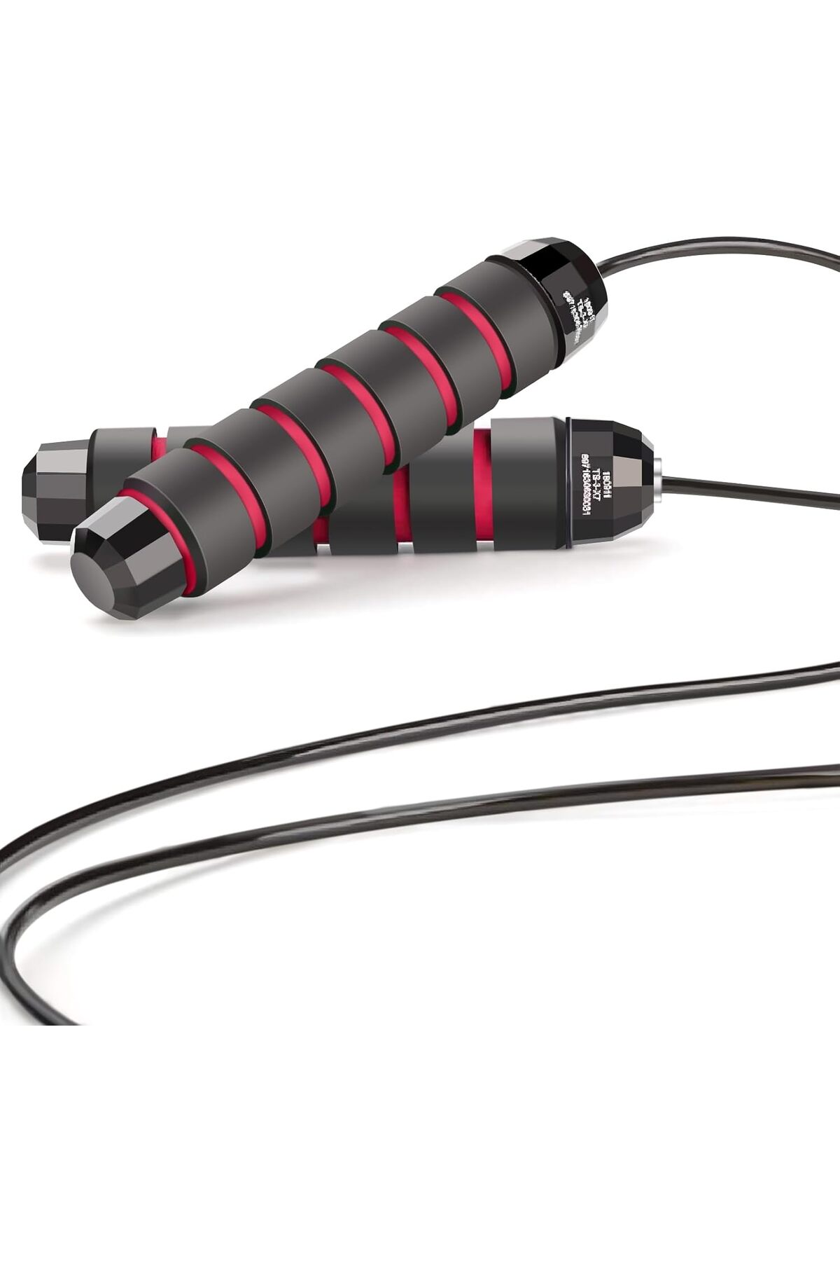 حبل قفز سريع بمحامل كروية ومقابض ميموري فوم – حبل تمارين قابل للتعديل لتمارين الكارديو واللياقة.