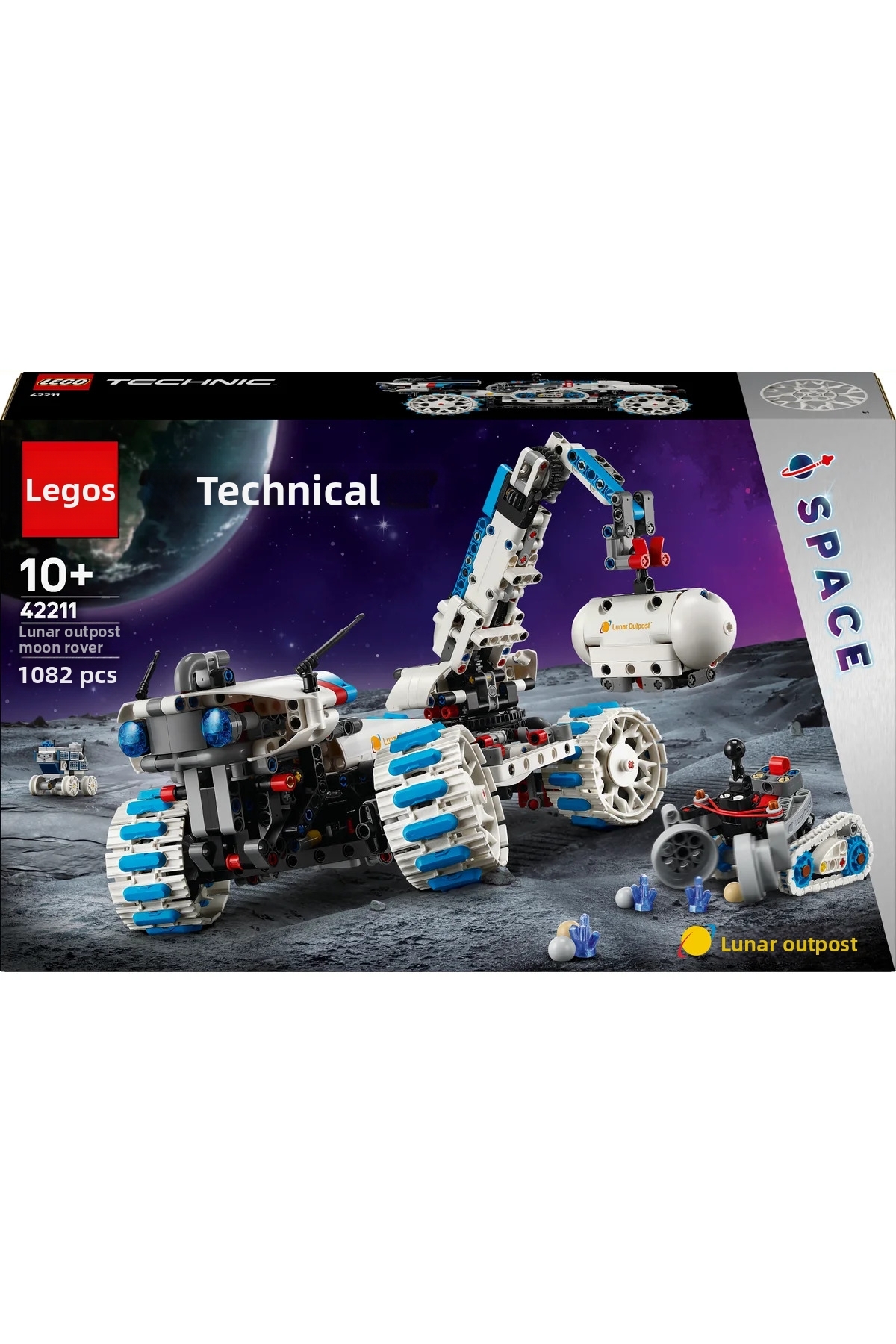 ® Technic پایگاه ماه‌نشین ™ سفینه فضایی مسافر ماه ۴۲۲۱۱ - مجموعه ساختنی اسباب‌بازی خلاقانه ۱۰+ (۱۰۸۲P)