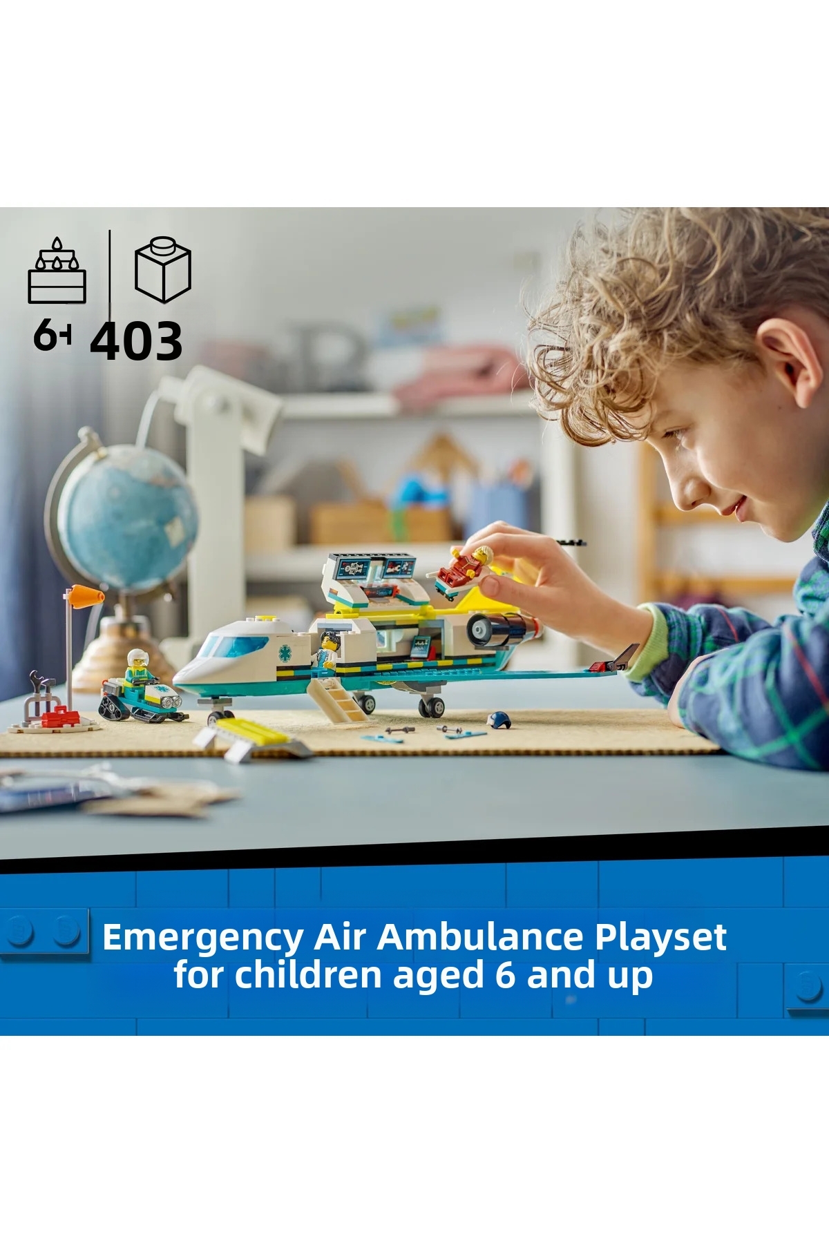 هواپیمای آمبولانس هوایی اضطراری شهری ۶۰۴۶۵ – مجموعه ساختنی اسباب‌بازی خلاقانه برای کودکان بالای ۶ سال (۴۰۳P)