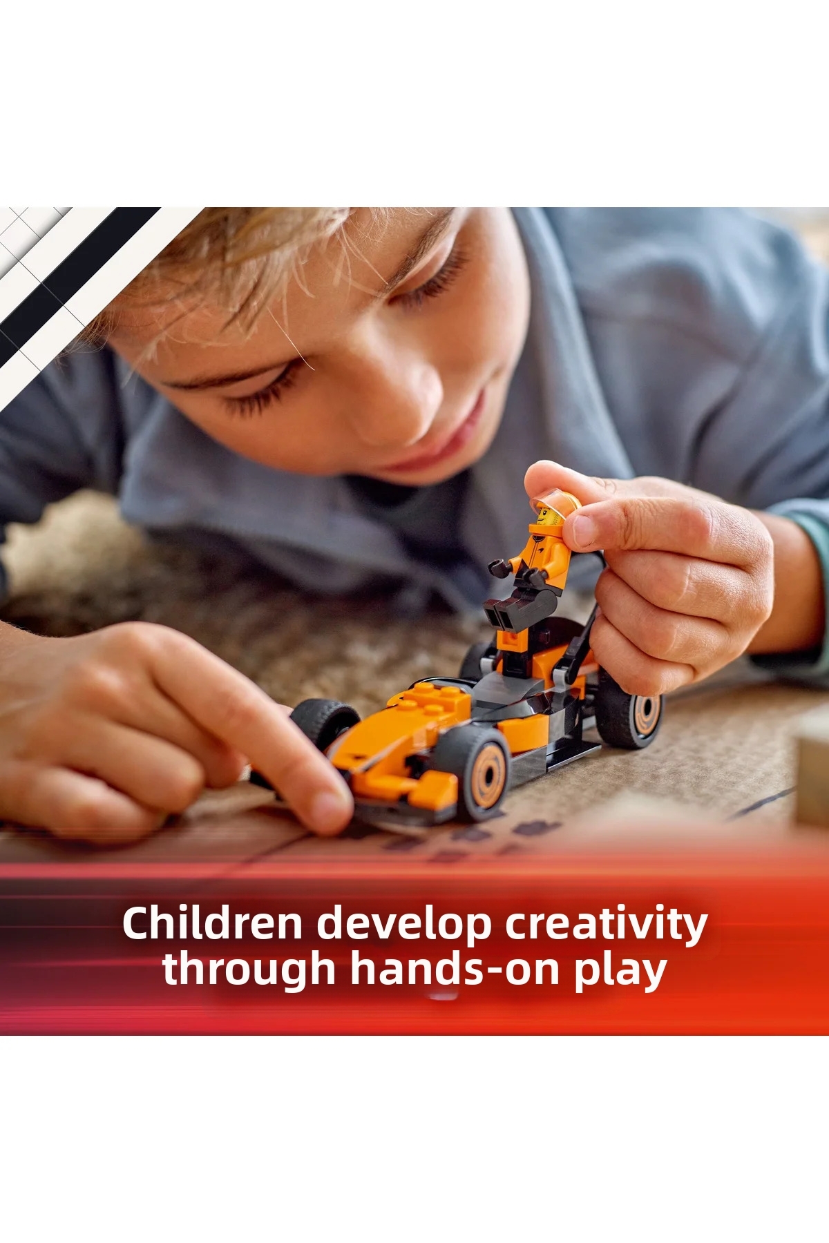 ® راننده F1 شهری با خودروی مسابقهای مکلارن 60442 مجموعه ساختنی فرمول یک برای کودکان بالای ۶ سال (۸۶ قطعه)