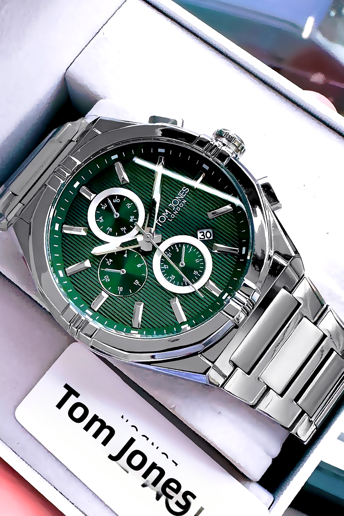 ساعت مچی مردانه اصل ضدآب مدل Dkh4157C1 با بند فولادی رنگ نقره‌ای-سبز