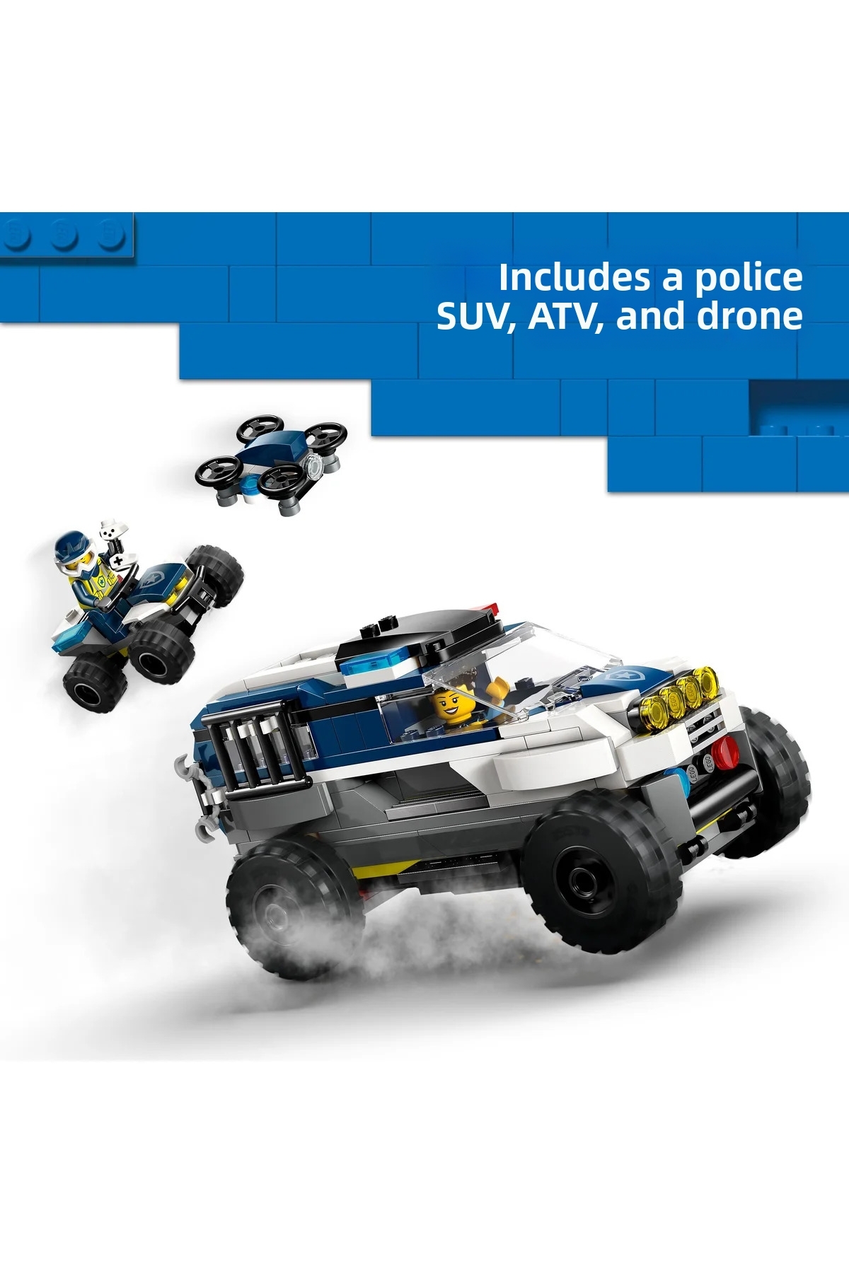 ® ردیاب خودروهای آفرود پلیس شهری 60449 – مجموعه خلاقانه ساخت ماشین اسباب‌بازی برای کودکان ۶+ (۴۶۷P)