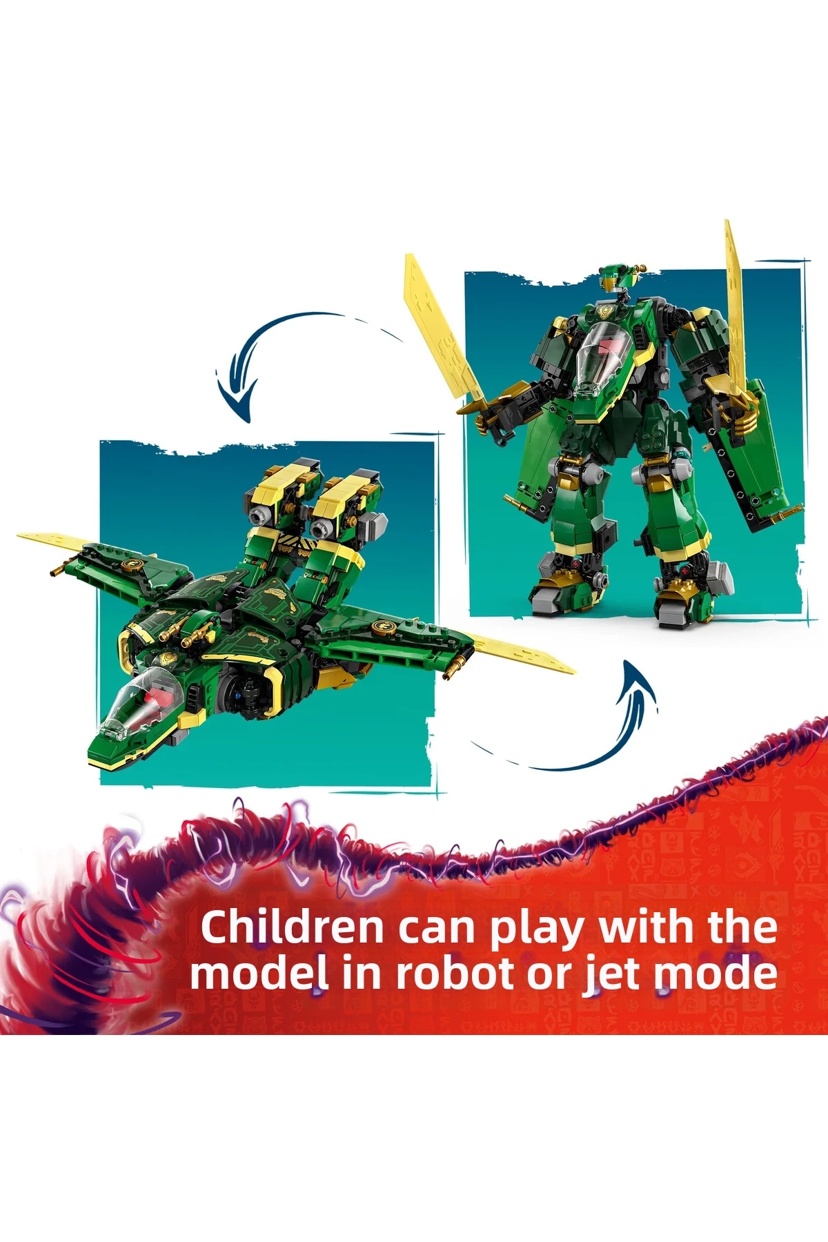 ® نینجاگو ® ربات جت لویید ۷۱۸۴۵ – مجموعه ساخت اسباب‌بازی خلاقانه برای کودکان ۹ سال به بالا (۱۱۱۲P)