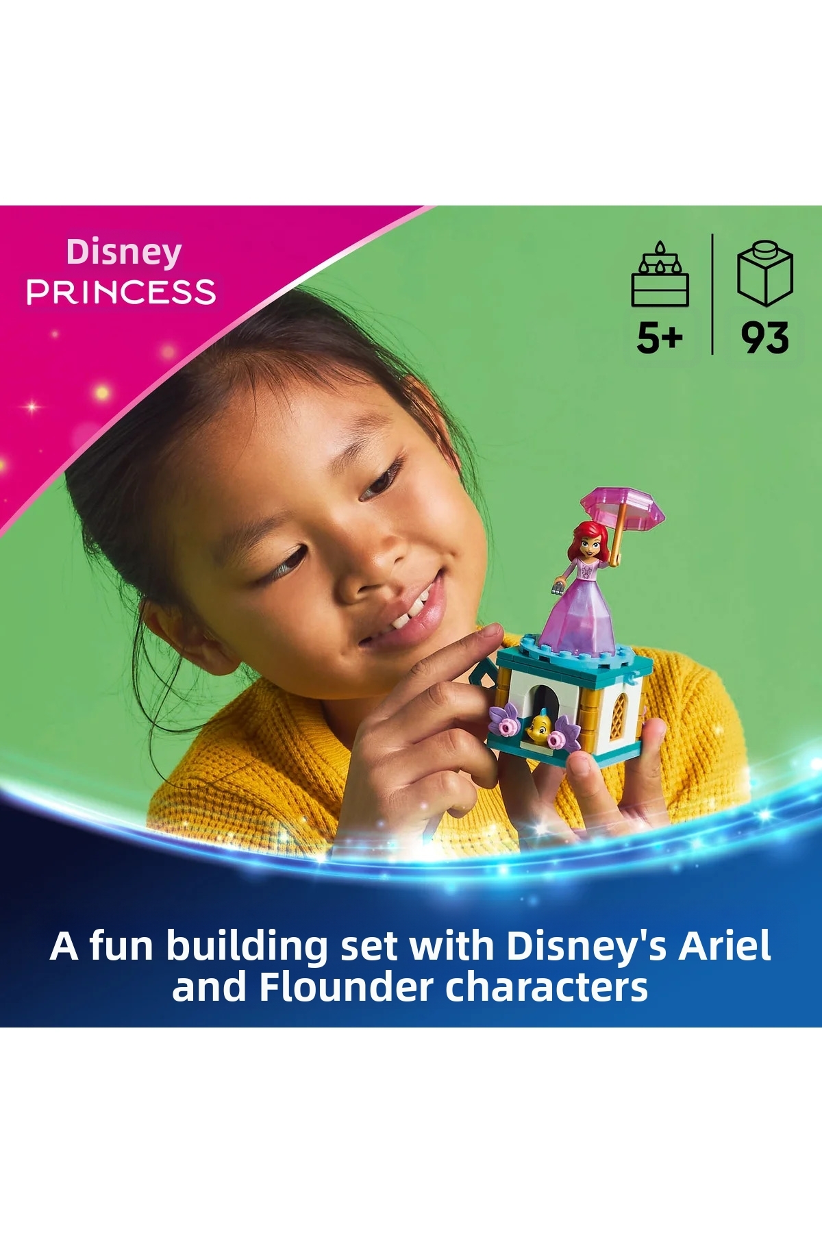 ® ǀ دیزنی پرنسس آریل چرخان ۴۳۲۵۹ – مجموعه ساختنی اسباببازی ۵ سال به بالا (۹۳ قطعه)