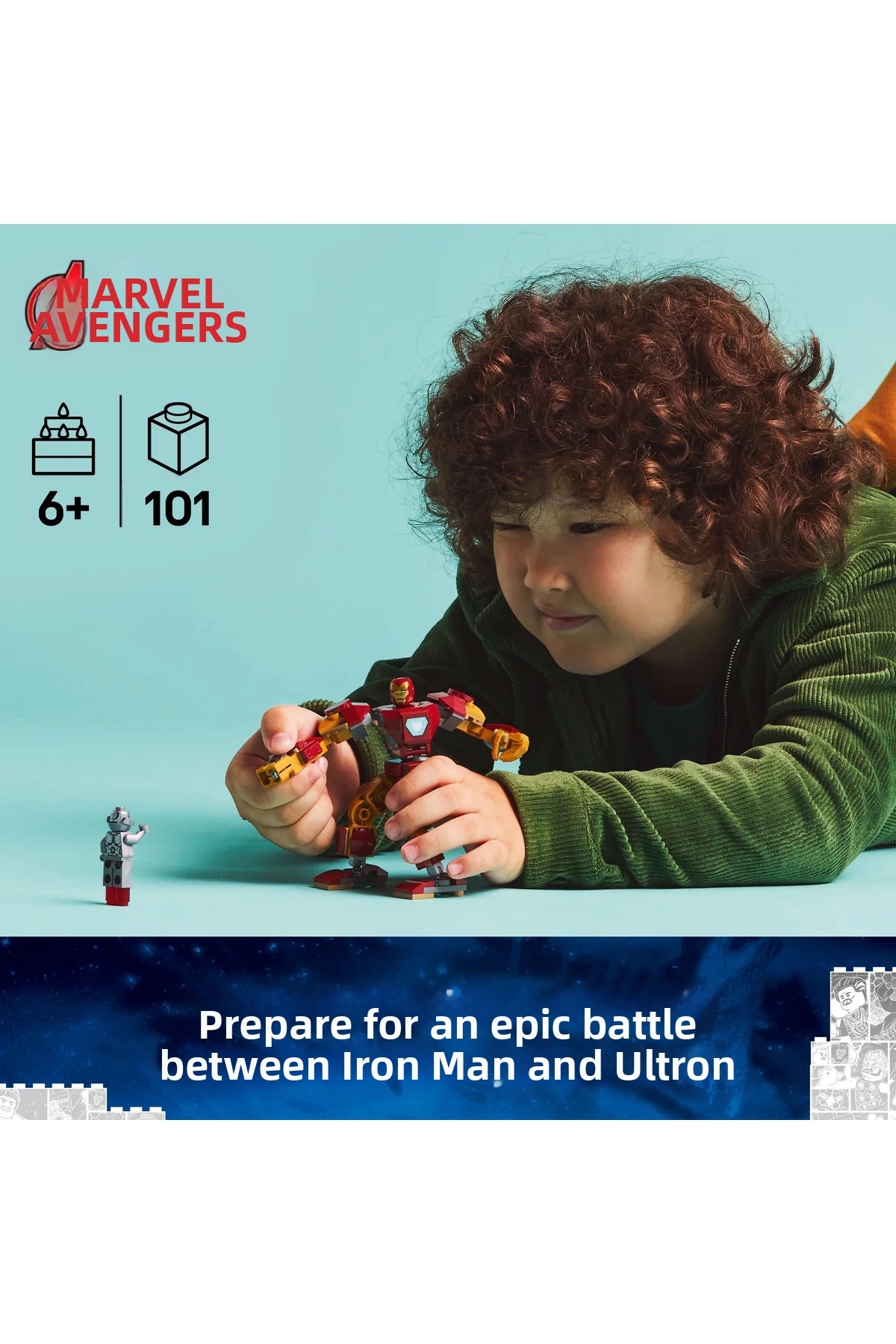 ® مارول ابرقهرمان قابل ساخت مجموعه بازی فیگور رباتیک مرد آهنی در برابر آلتروان ۷۶۳۰۷