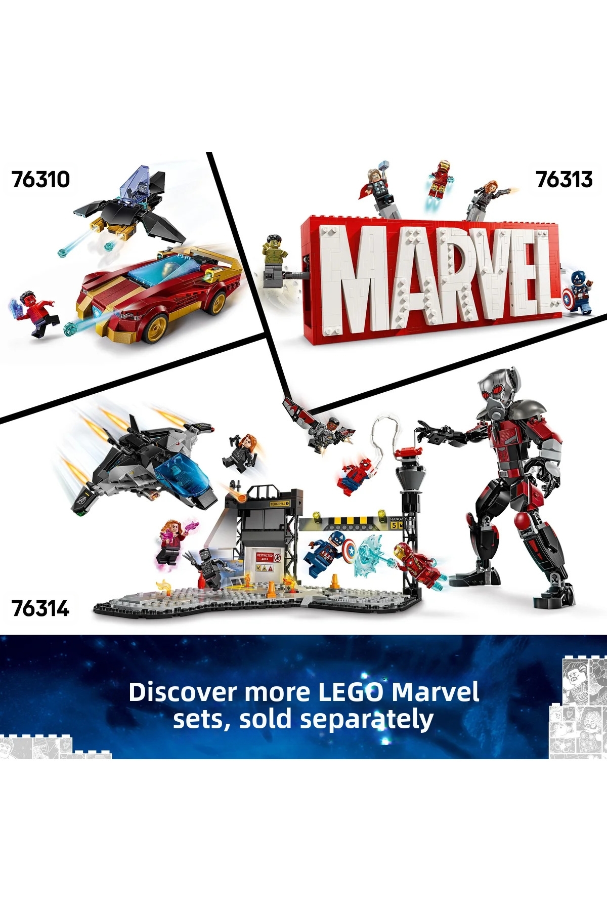 ® مارول ابرقهرمان قابل ساخت مجموعه بازی فیگور رباتیک مرد آهنی در برابر آلتروان ۷۶۳۰۷