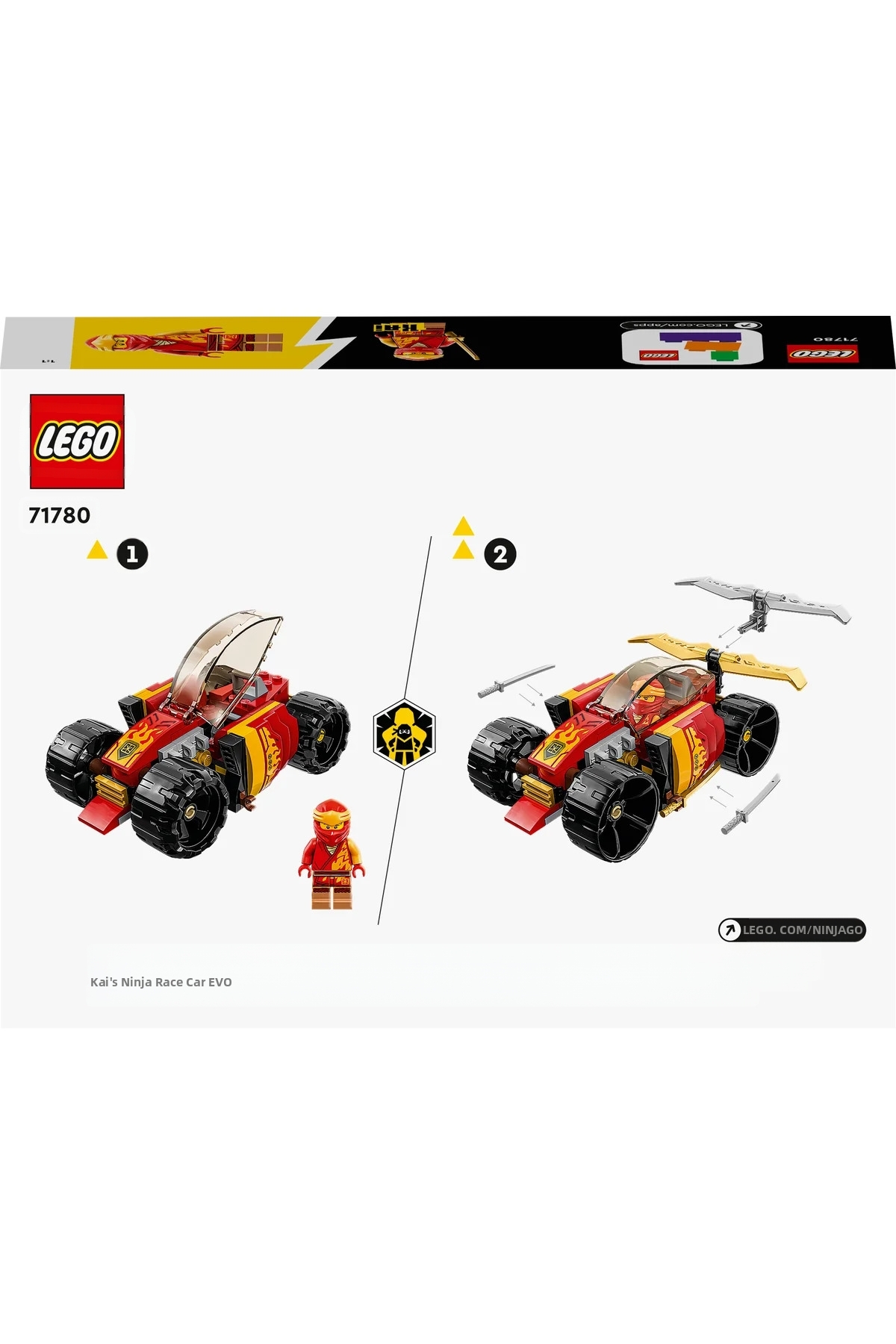 ® نینجاگو ® ماشین مسابقهای نینجای کای ایوو ۷۱۷۸۰- ست ساختنی خلاقانه اسباببازی برای کودکان ۶+ (۹۴ قطعه)