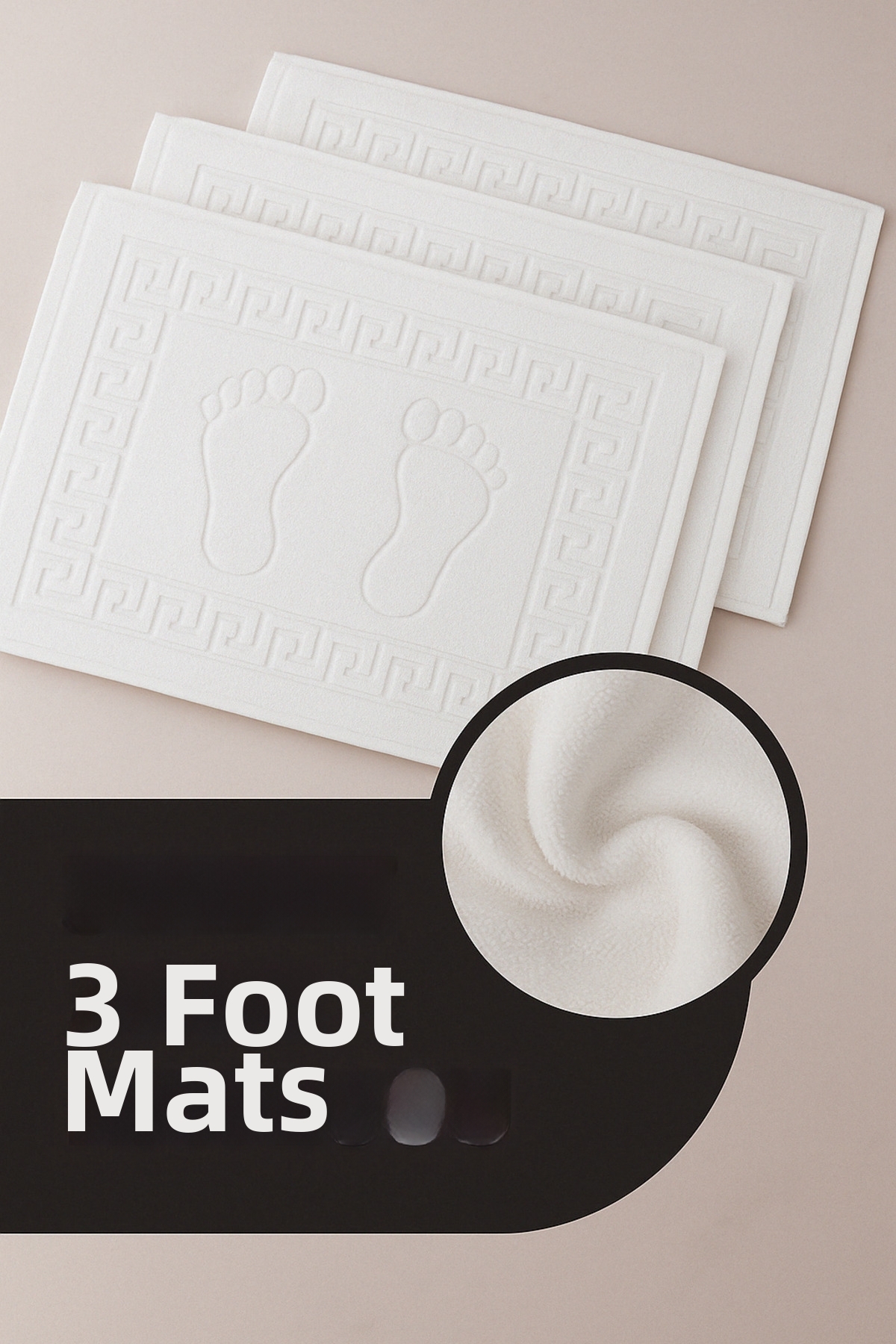 Isessia 3 db 100% pamut legjobb nedvszívó lábtörölköző: kényelmes fürdőszőnye...