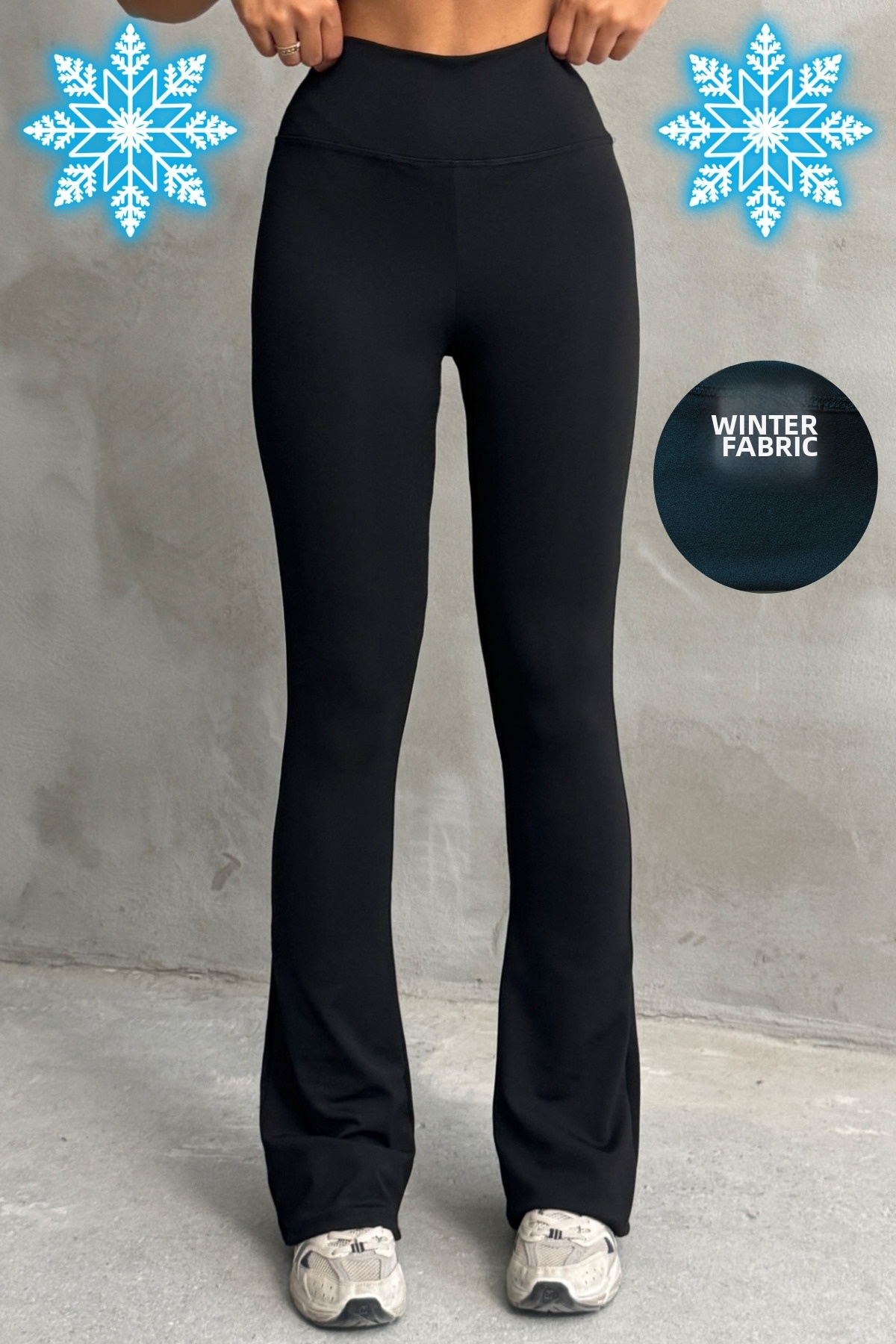 Nordmende Дамски зимни легинги с висока талия, подплатени с флис, с крачоли в испански стил