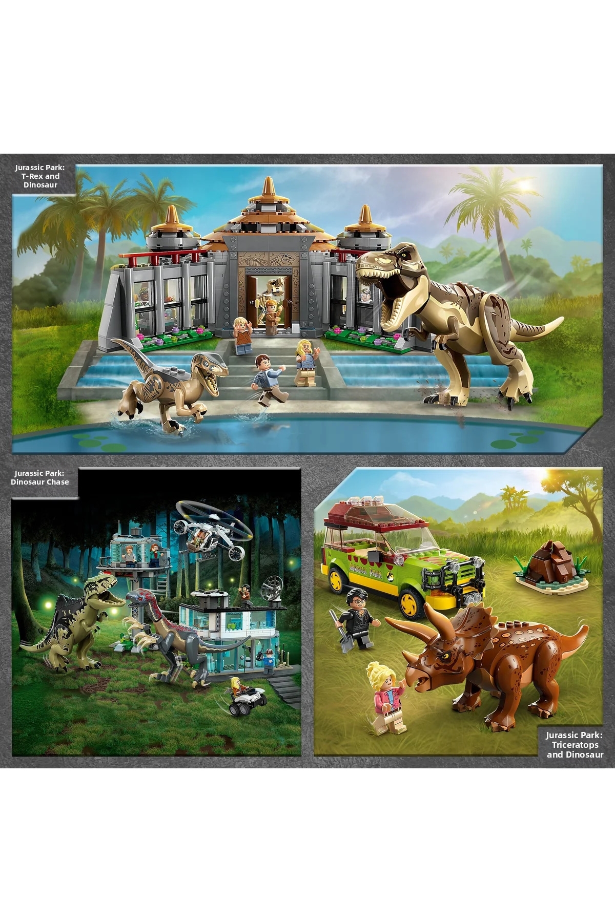 ® فسیل‌های دایناسور جوراسیک ورلد: مجموعه ساختنی جمجمه تی. رکس ۷۶۹۶۴ برای کودکان ۹ سال به بالا (۵۷۷ قطعه)