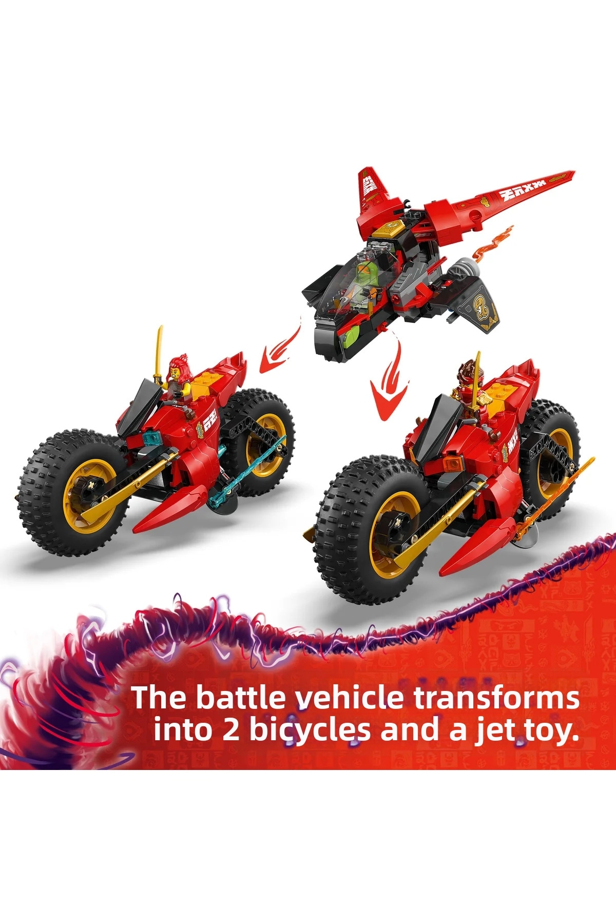 ® نینجاگو ® وسیله نقلیه نینجا نبرد ۷۱۸۴۴ – مجموعه ساختنی اسباب‌بازی ۳ در ۱ برای کودکان ۸ سال به بالا (۵۶۱ قطعه)