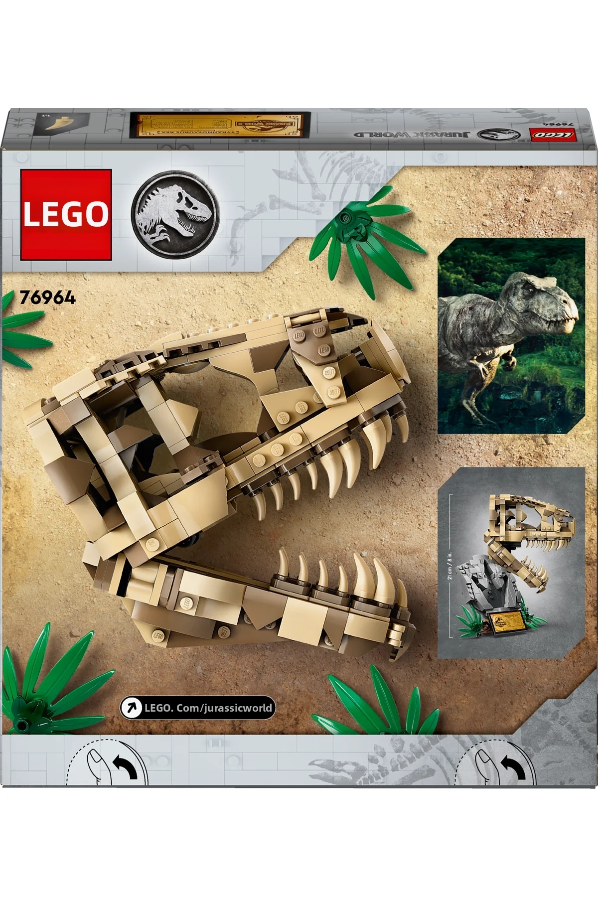 ® فسیل‌های دایناسور جوراسیک ورلد: مجموعه ساختنی جمجمه تی. رکس ۷۶۹۶۴ برای کودکان ۹ سال به بالا (۵۷۷ قطعه)