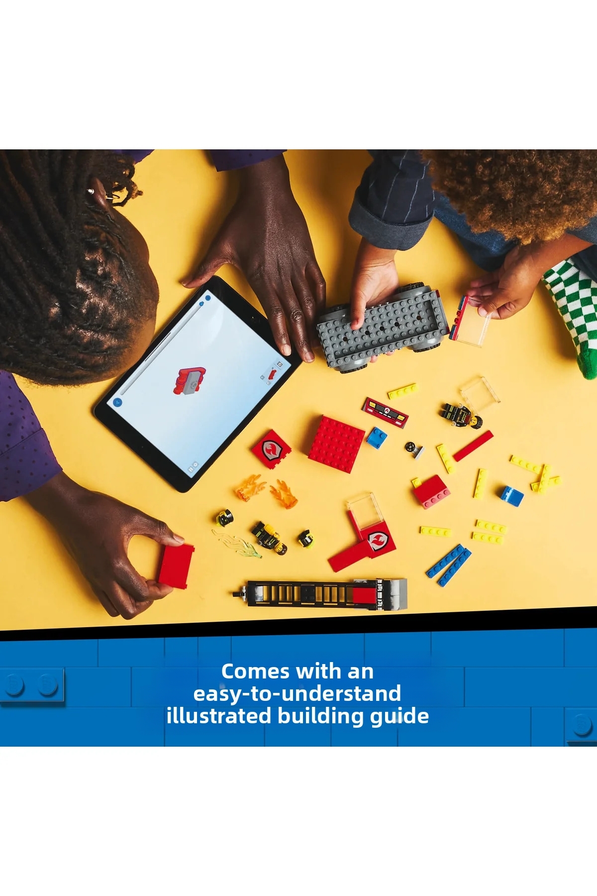 ® ماشین آتشنشانی شهری با نردبان، مجموعه ساختنی آتشنشان 60463 برای کودکان ۴ سال به بالا (۸۲ قطعه)