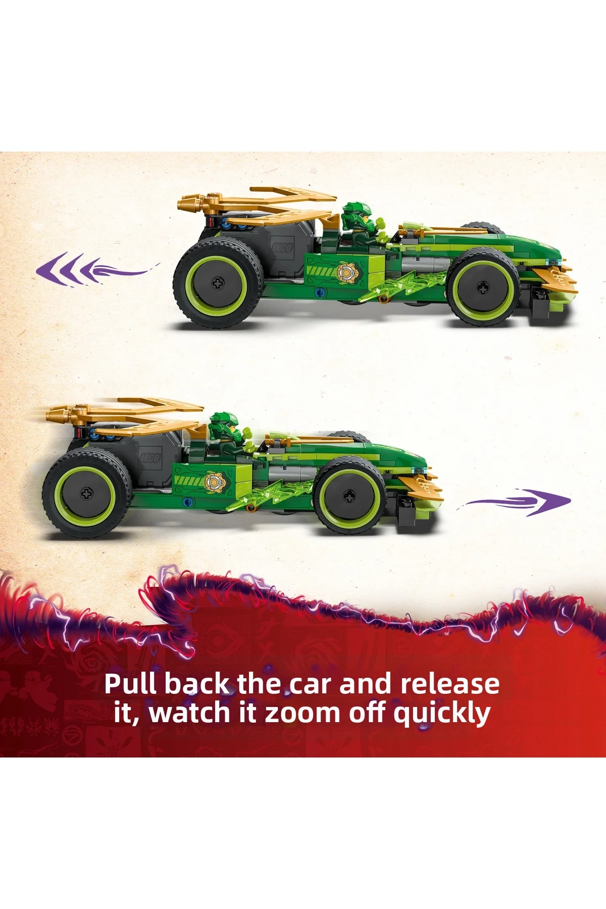 ® NINJAGO® ست اسباب‌بازی ماشین مسابقه‌ای کش‌دار لویید ۷۱۸۲۸