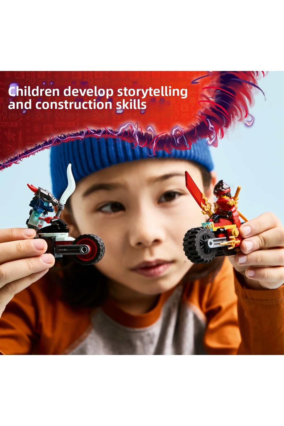 ® نینجاگو ® مسابقه سرعت موتورسواری کای ۷۱۸۳۸ – ست ساختنی خلاقانه برای کودکان ۶+ (۷۹ قطعه)