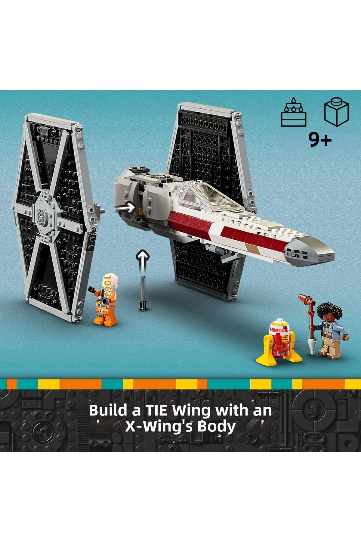 ® Star Wars ™ تای فایتر و ایکس-وین فیوژن 75393 - ست ساختنی خلاقانه (۹+ سال) (۱۰۶۳ قطعه)