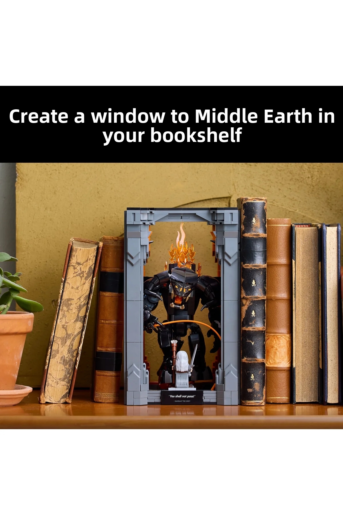 ® آیکانز لرد آو د رینگز: بالروگ ™ دکور قفسه کتاب 10367-کیت ساخت مدل برای بزرگسالان (1201P)