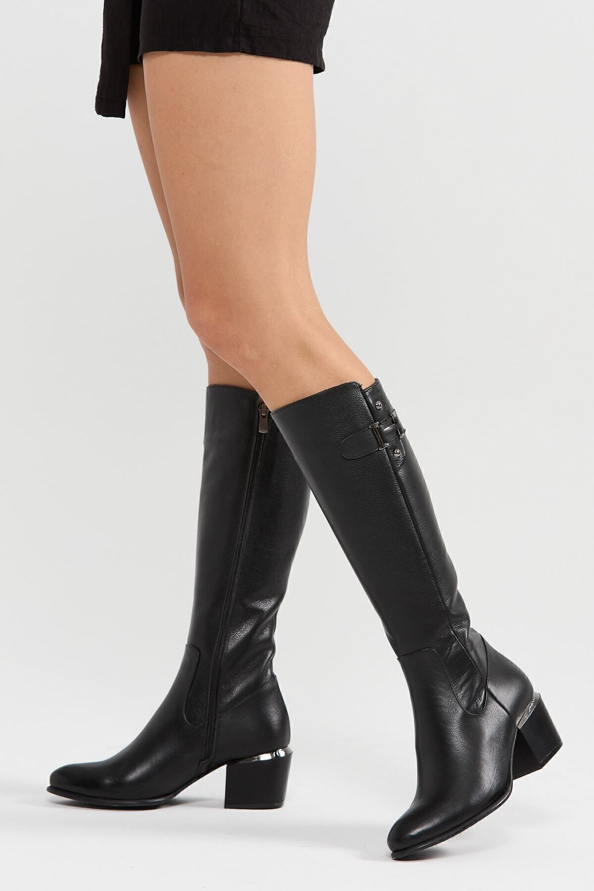 OBEN AYAKKABI  %100 Hakiki Deri Siyah Çizme - Görsel 4