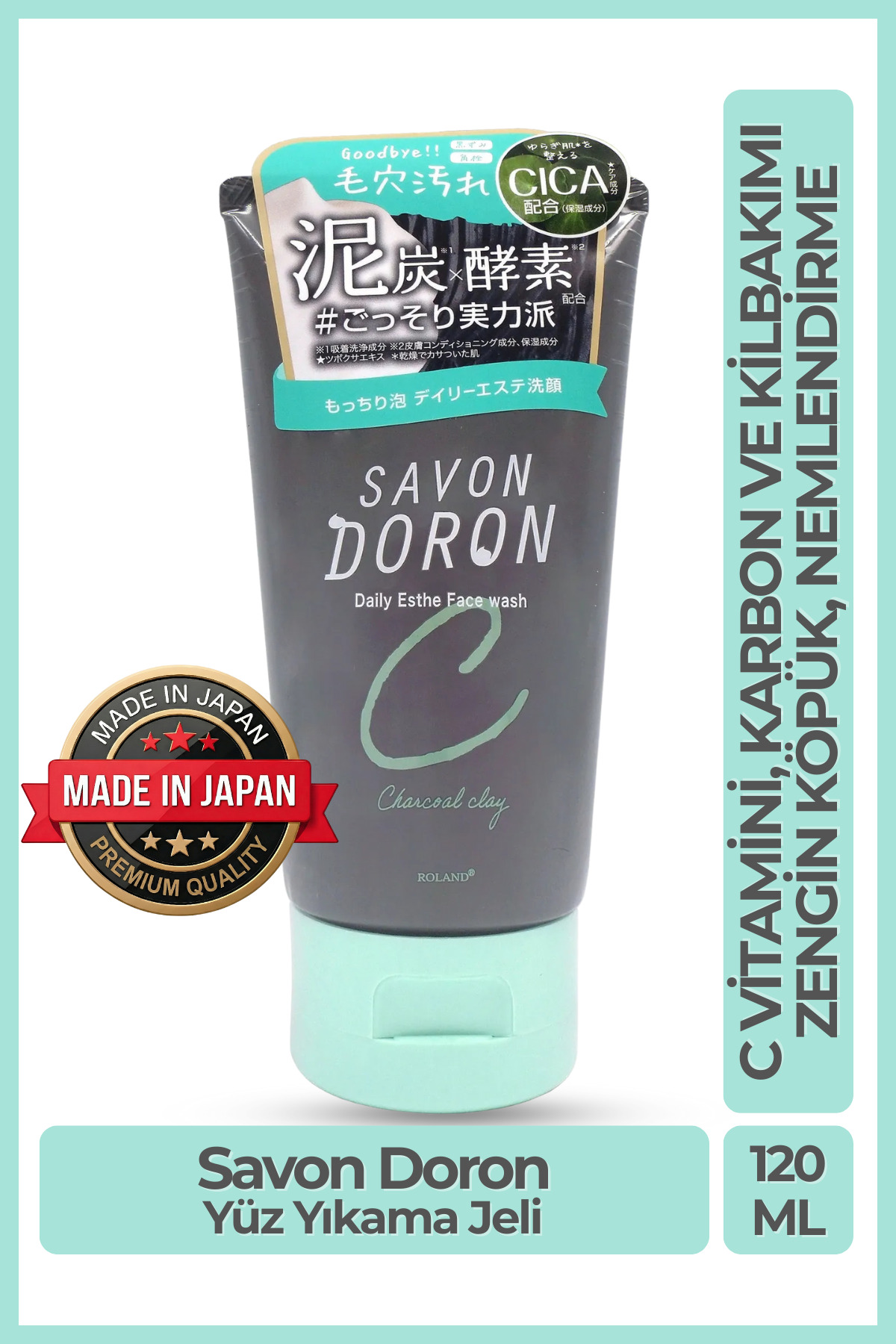 Cosmetex Roland Savon Doron Arındırıcı Kil & Kömür Özlü Siyah Nokta & Sebum Temizleyici Yüz Yıkama Jeli — CR310421